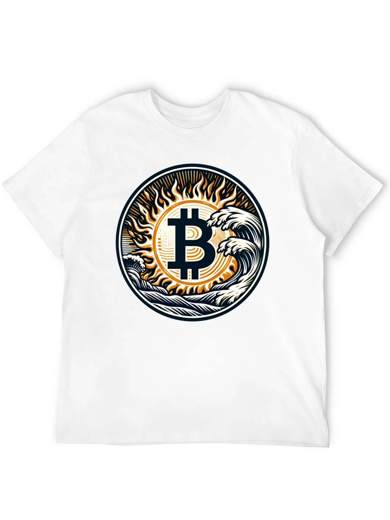 Bitcoin Wave T-Shirt - Crypto Sun Graphic Tee