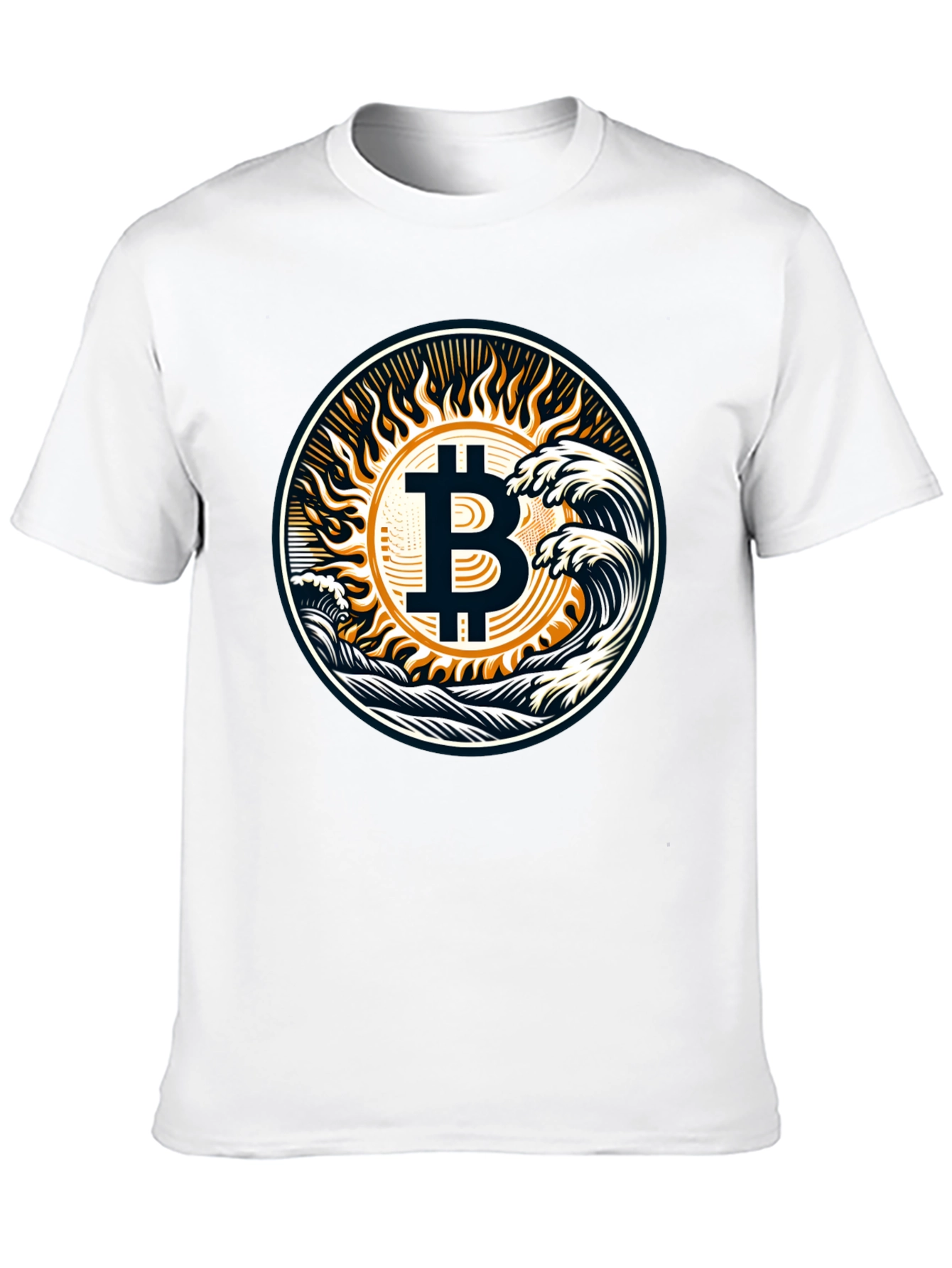 Bitcoin Wave T-Shirt - Crypto Sun Graphic Tee