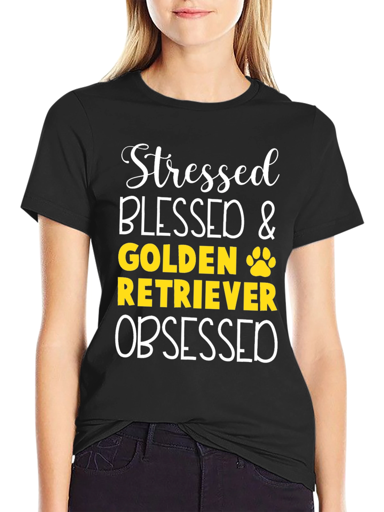 Stressed Blessed Golden Retriever Obsessed T-Shirt
