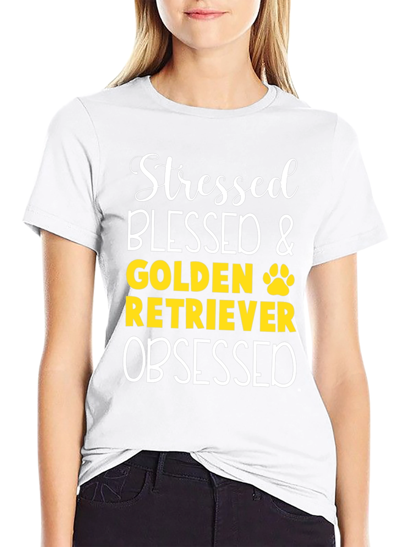 Stressed Blessed Golden Retriever Obsessed T-Shirt