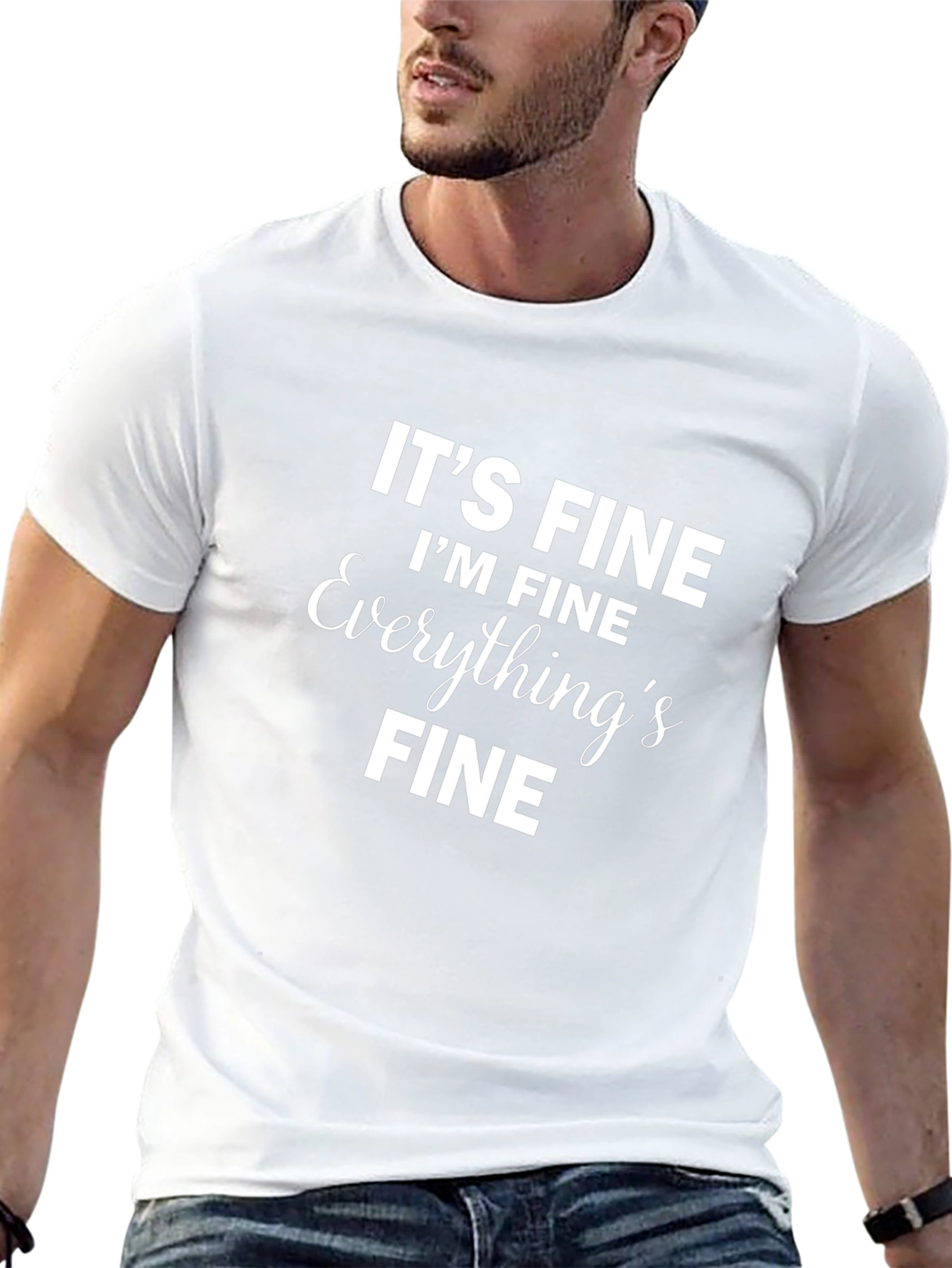 Its Fine Im Fine T-Shirt Black Novelty Slogan