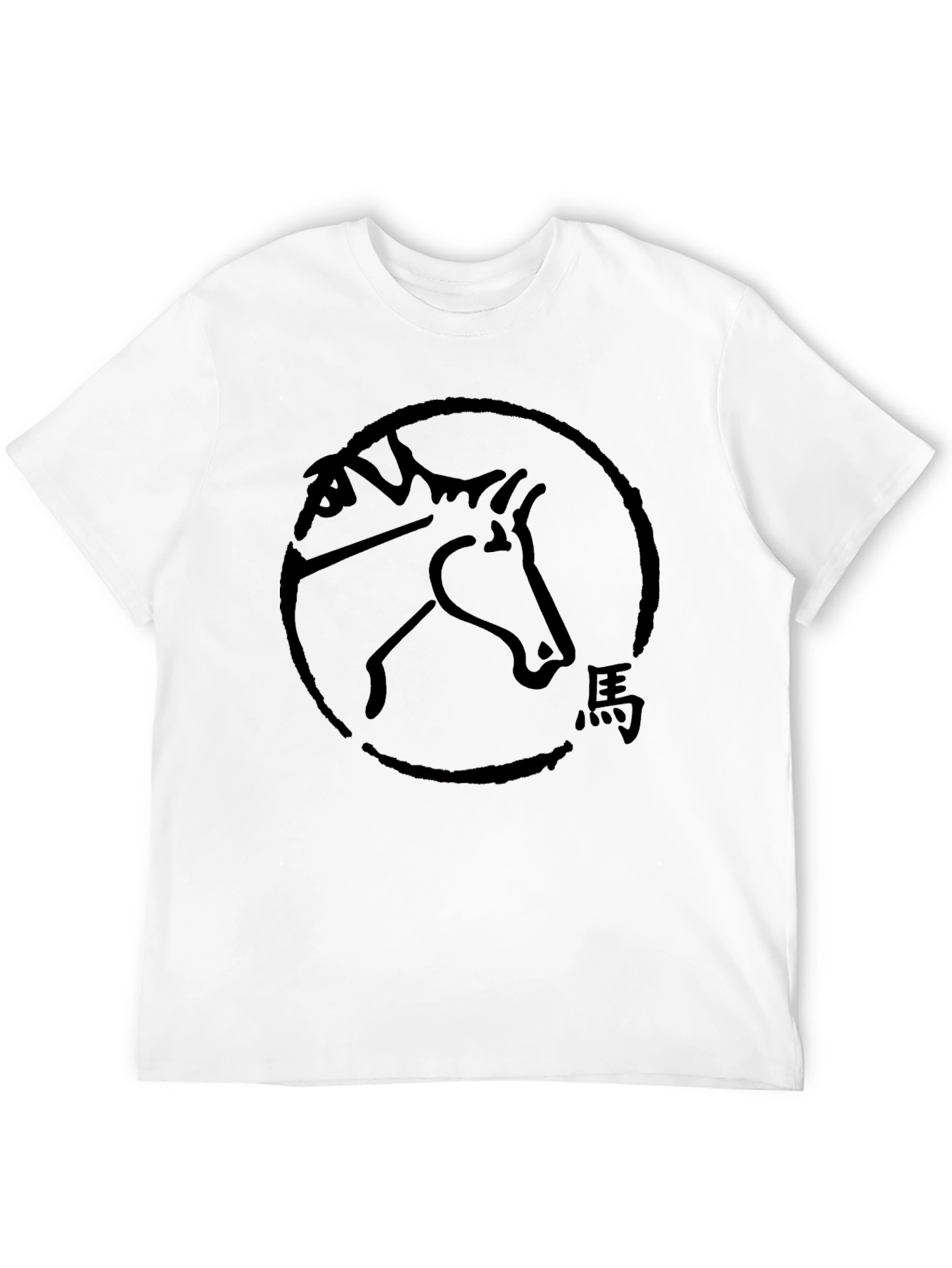 Black T-Shirt with Horse Symbol