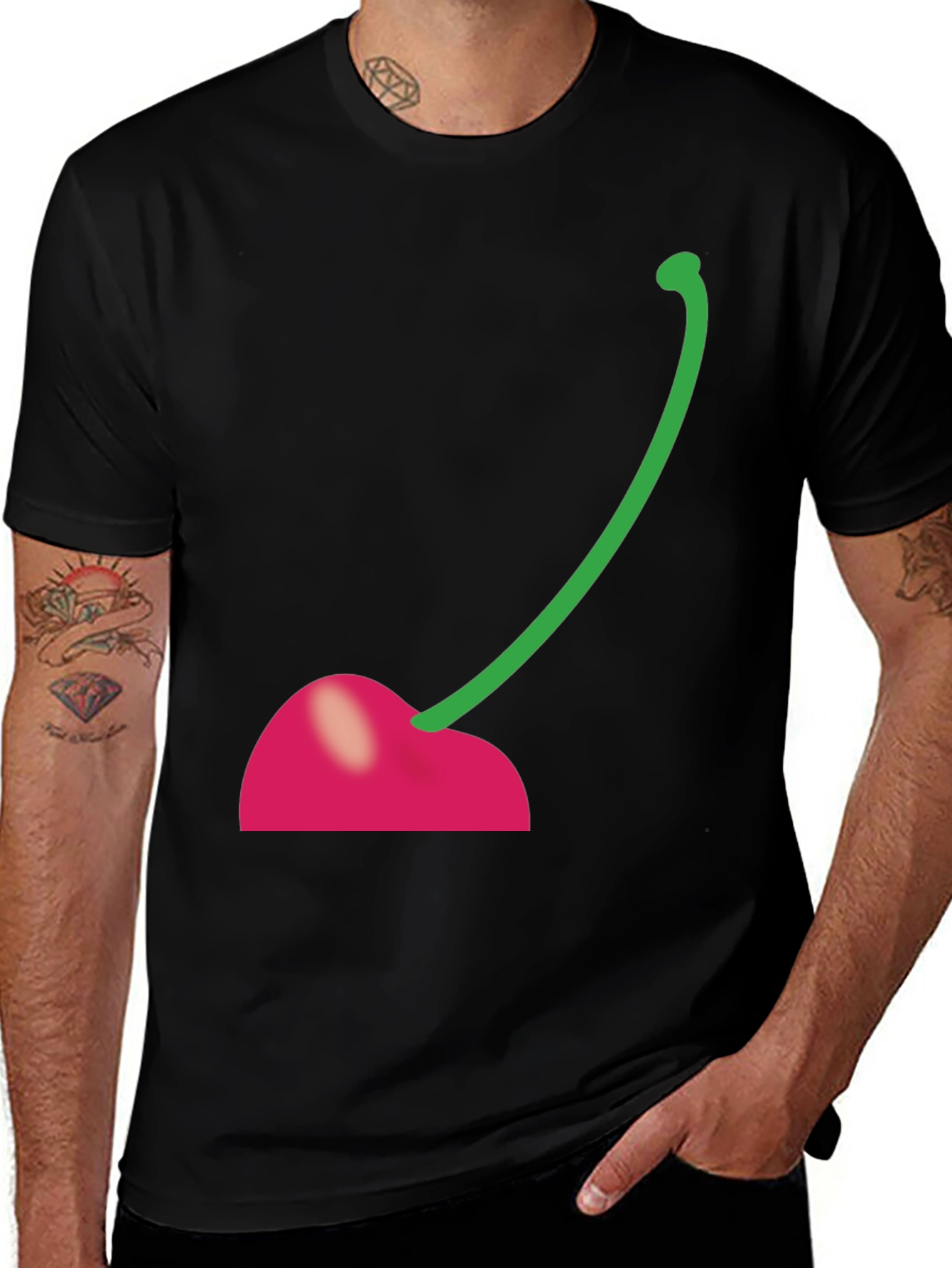 Cherry Graphic Black T-Shirt