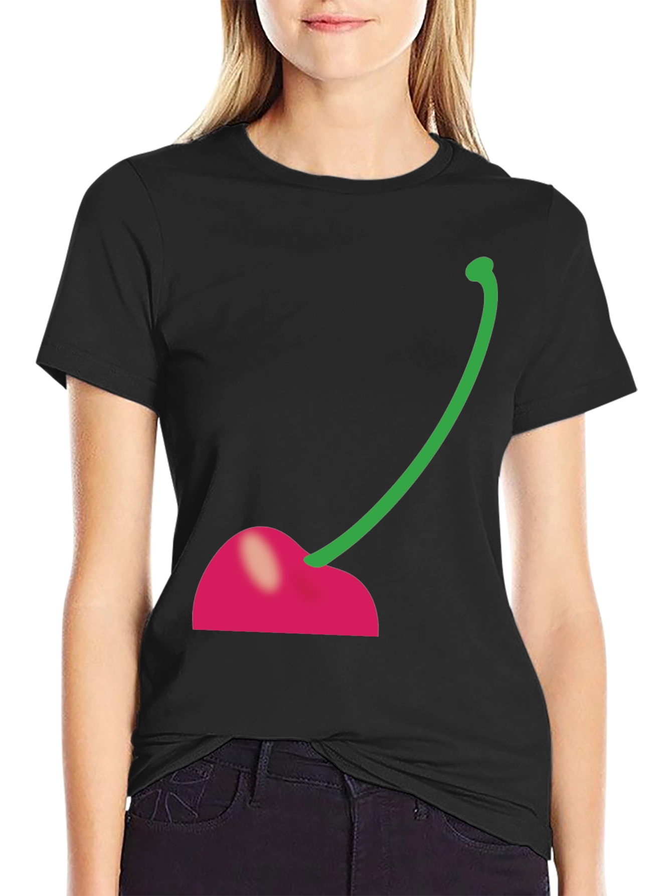 Cherry Graphic Black T-Shirt