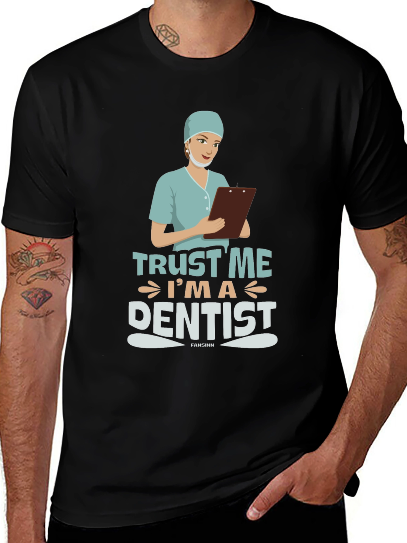 Trust Me Im a Dentist Black T-Shirt