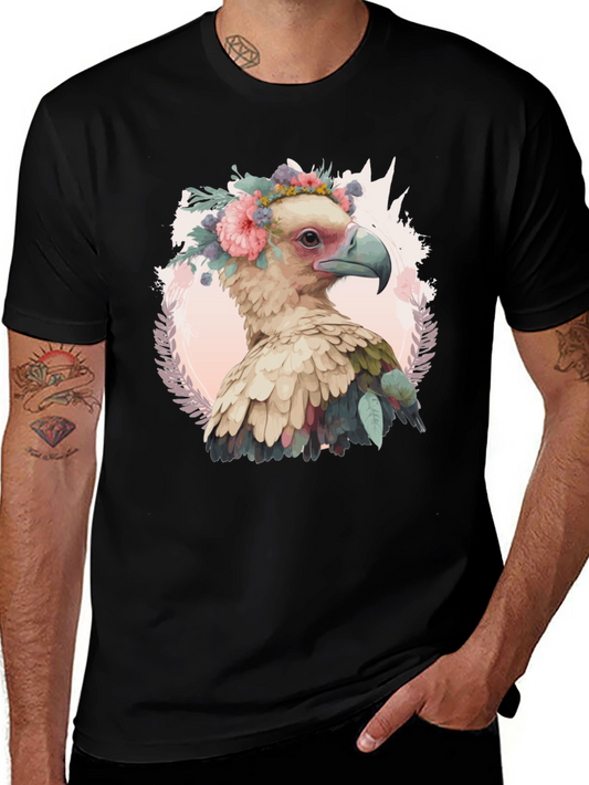 Bird with Flower Crown T-Shirt - Unique Graphic Tee