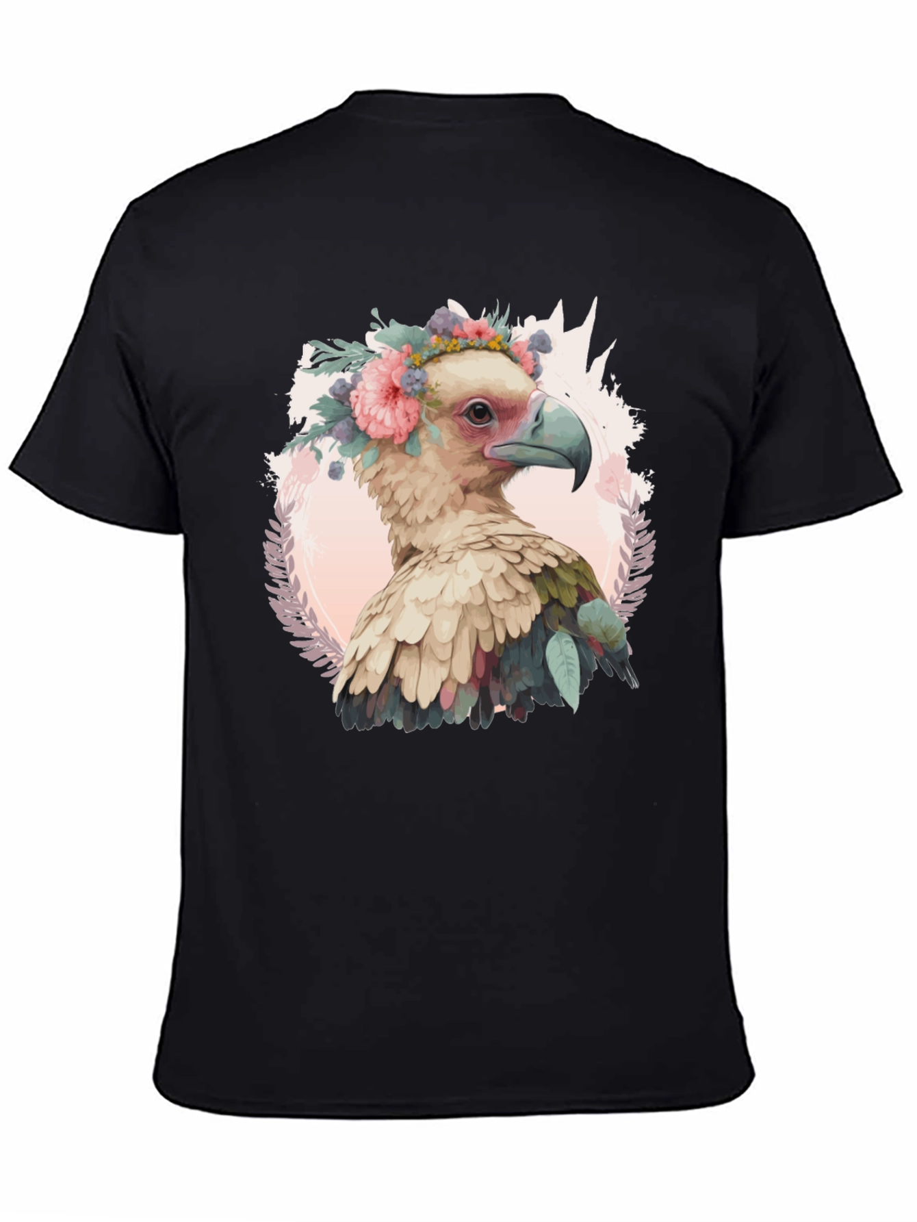 Bird with Flower Crown T-Shirt - Unique Graphic Tee