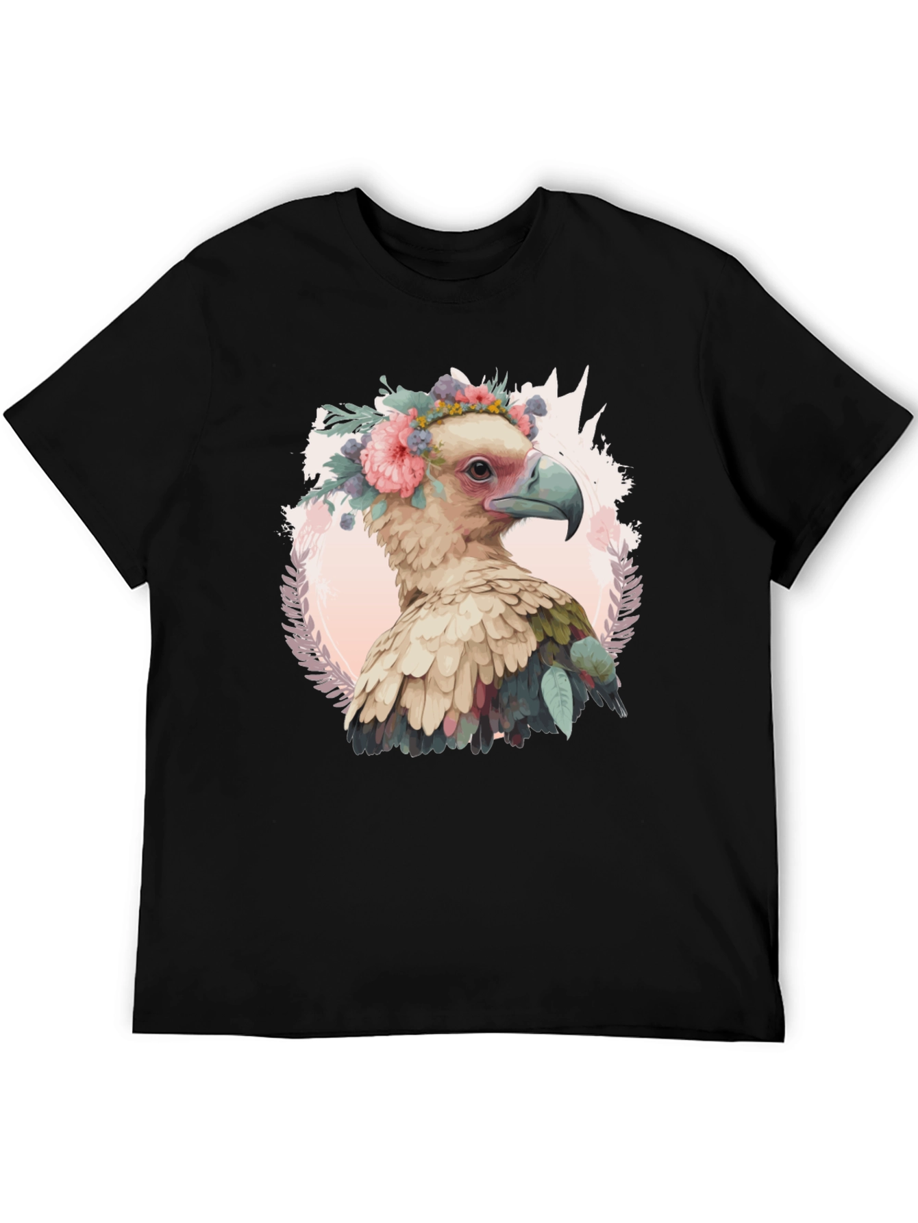 Bird with Flower Crown T-Shirt - Unique Graphic Tee