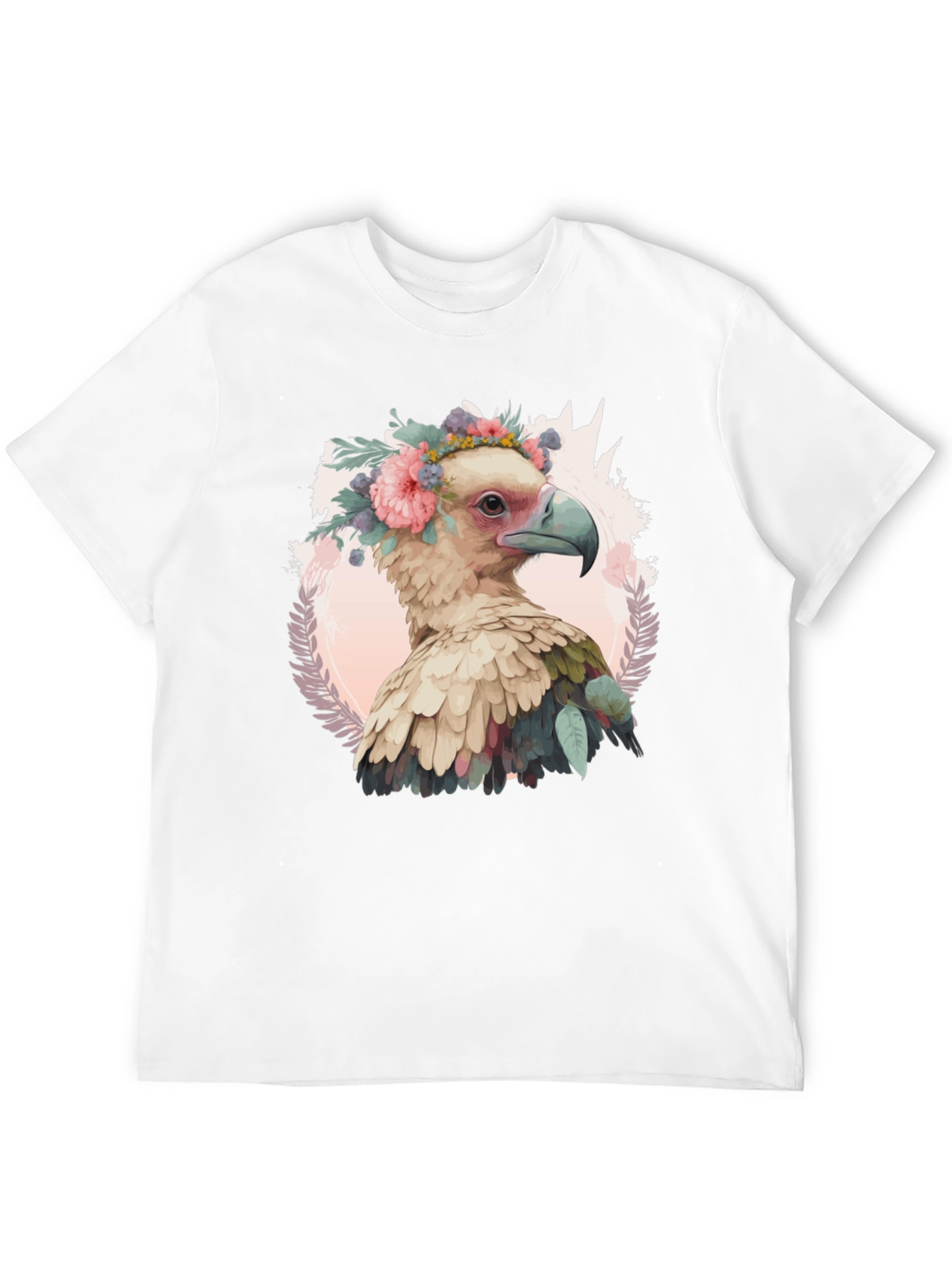 Bird with Flower Crown T-Shirt - Unique Graphic Tee