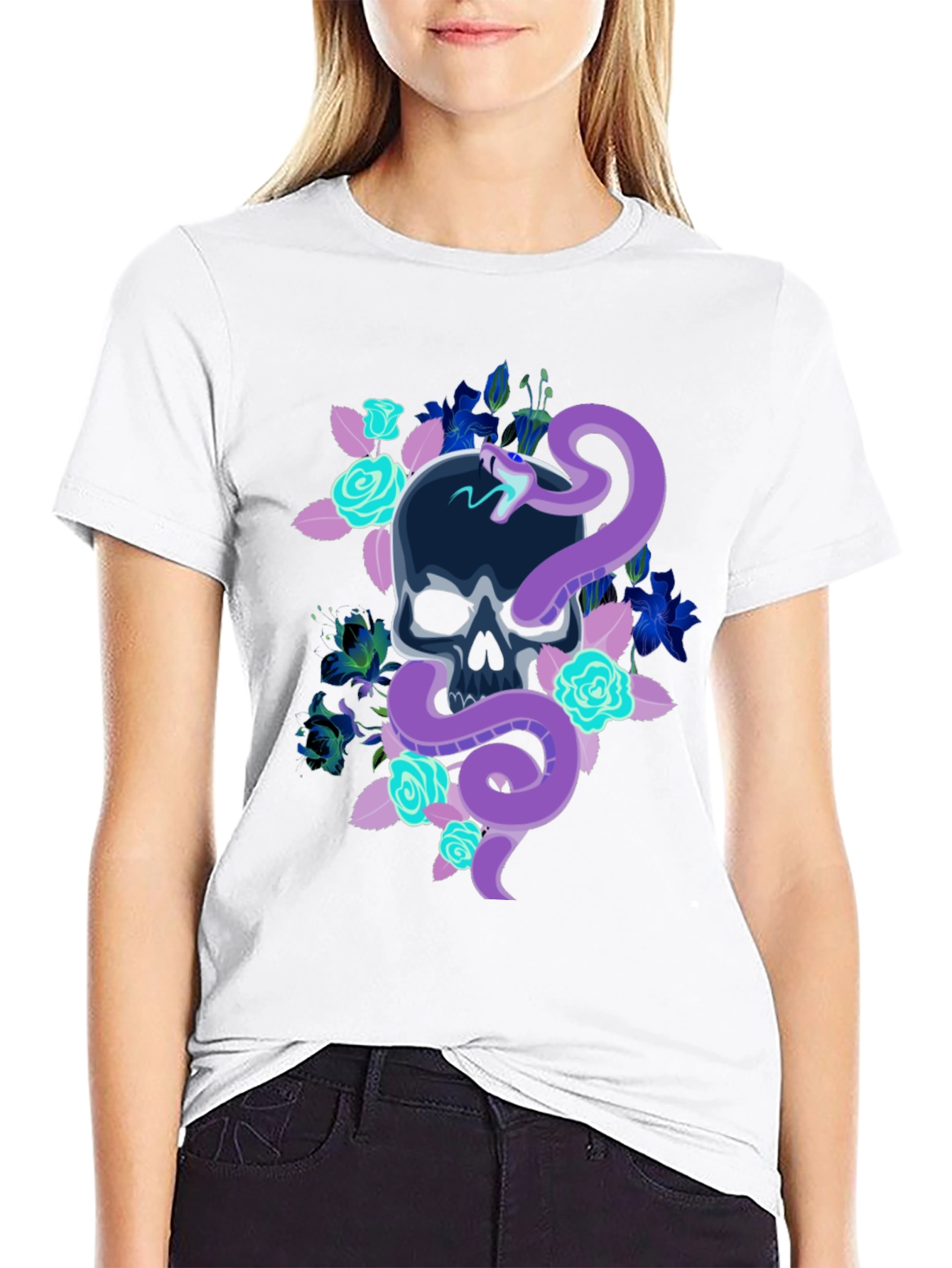 Skull & Snake Graphic T-Shirt