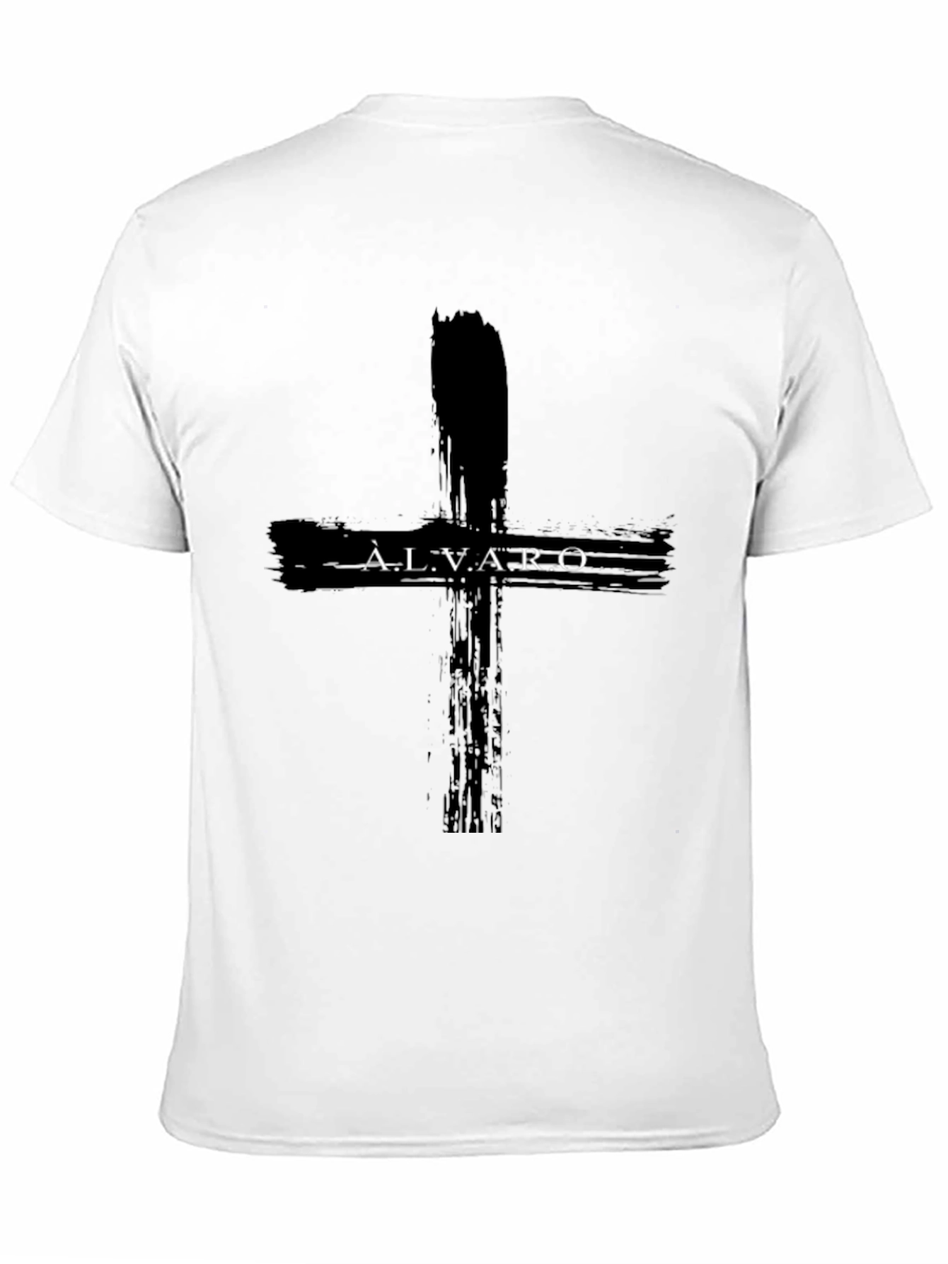 ÁLVARO Black Cross Graphic T-Shirt