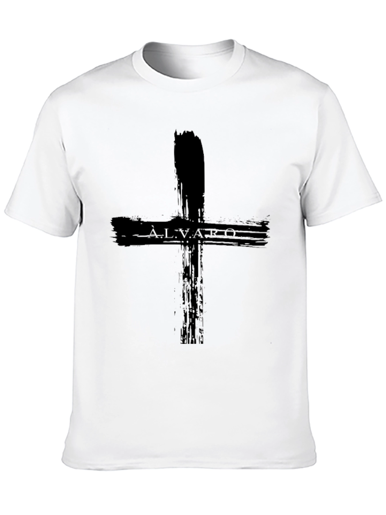 ÁLVARO Black Cross Graphic T-Shirt