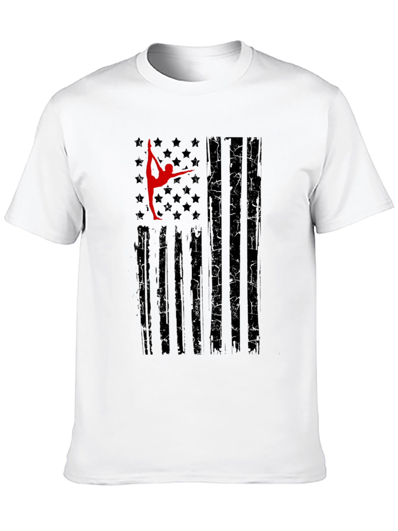 Gymnastics American Flag Graphic T-Shirt
