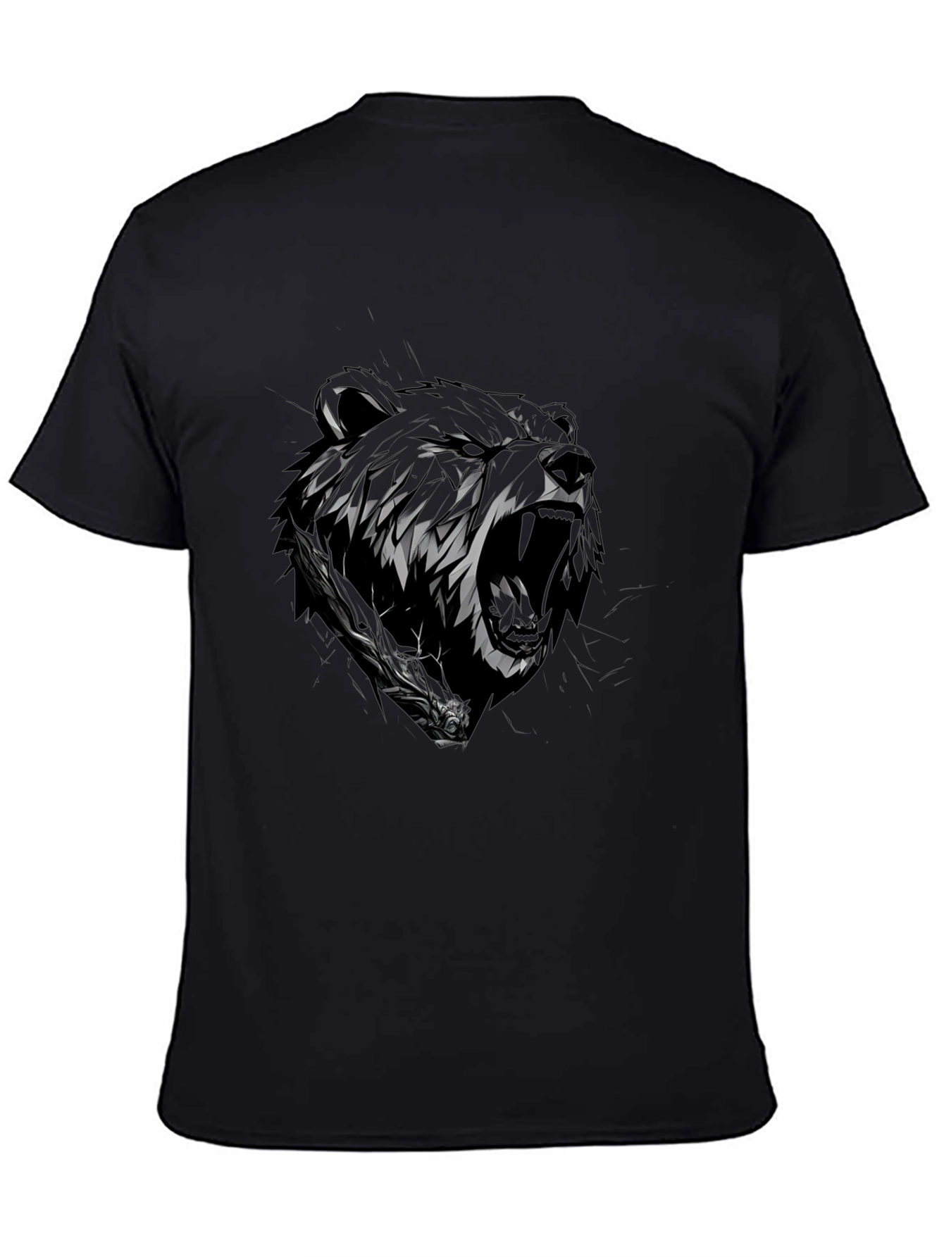 Grizzly Bear Graphic T-Shirt - Black Cotton Tee
