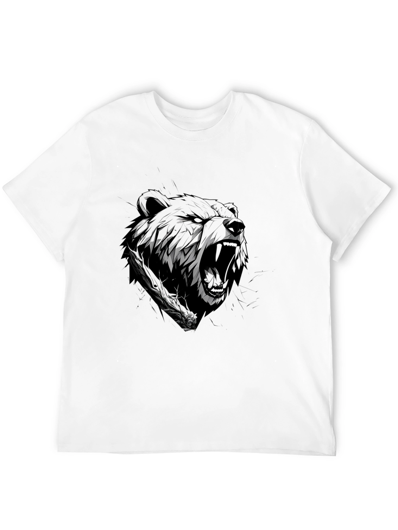 Grizzly Bear Graphic T-Shirt - Black Cotton Tee