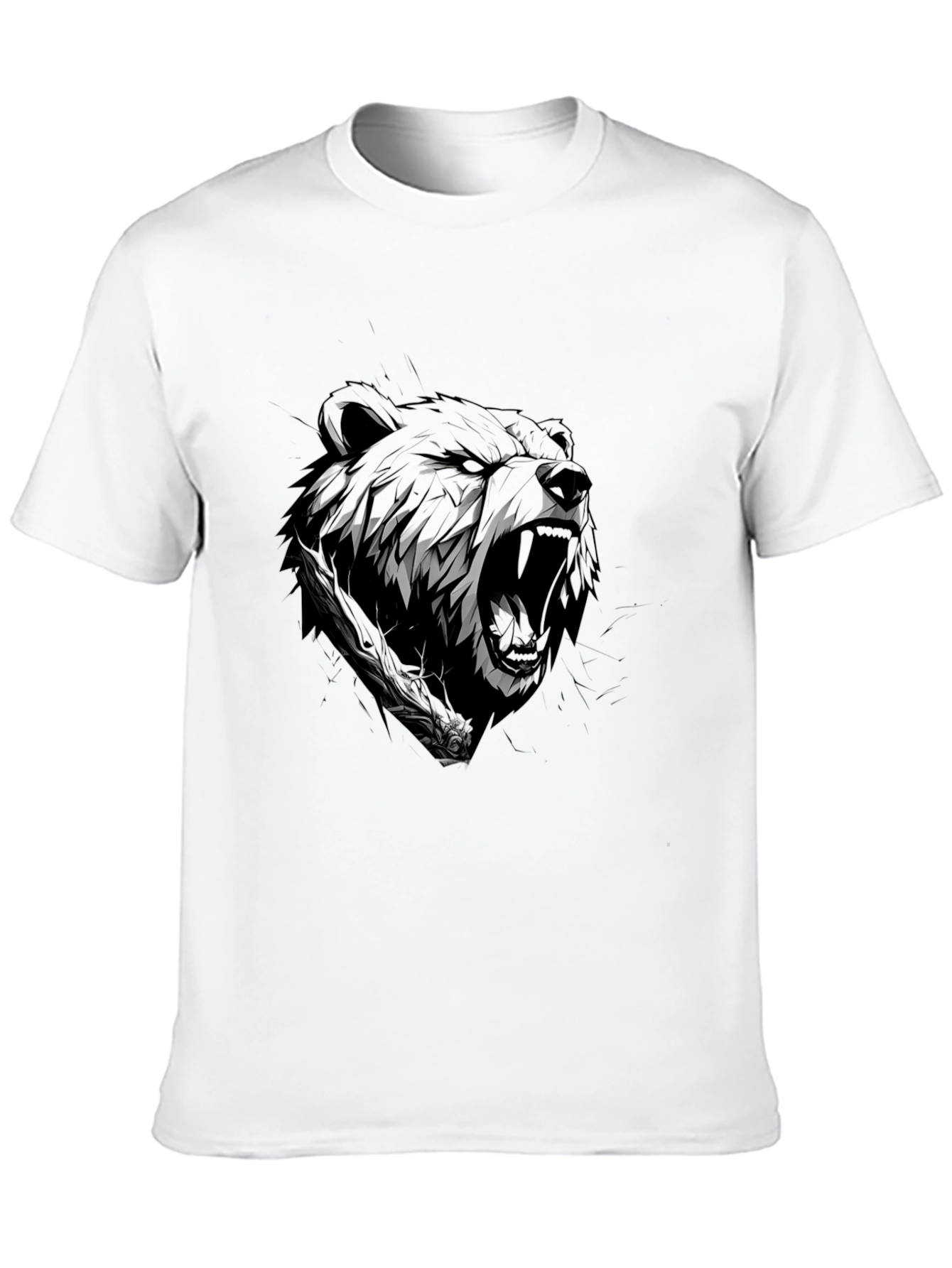 Grizzly Bear Graphic T-Shirt - Black Cotton Tee