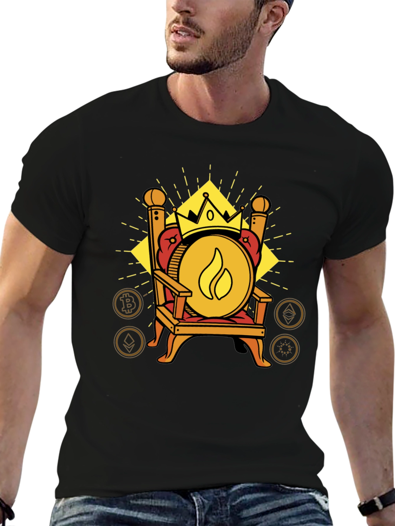 Crypto King T-Shirt - Throne of Digital Currency
