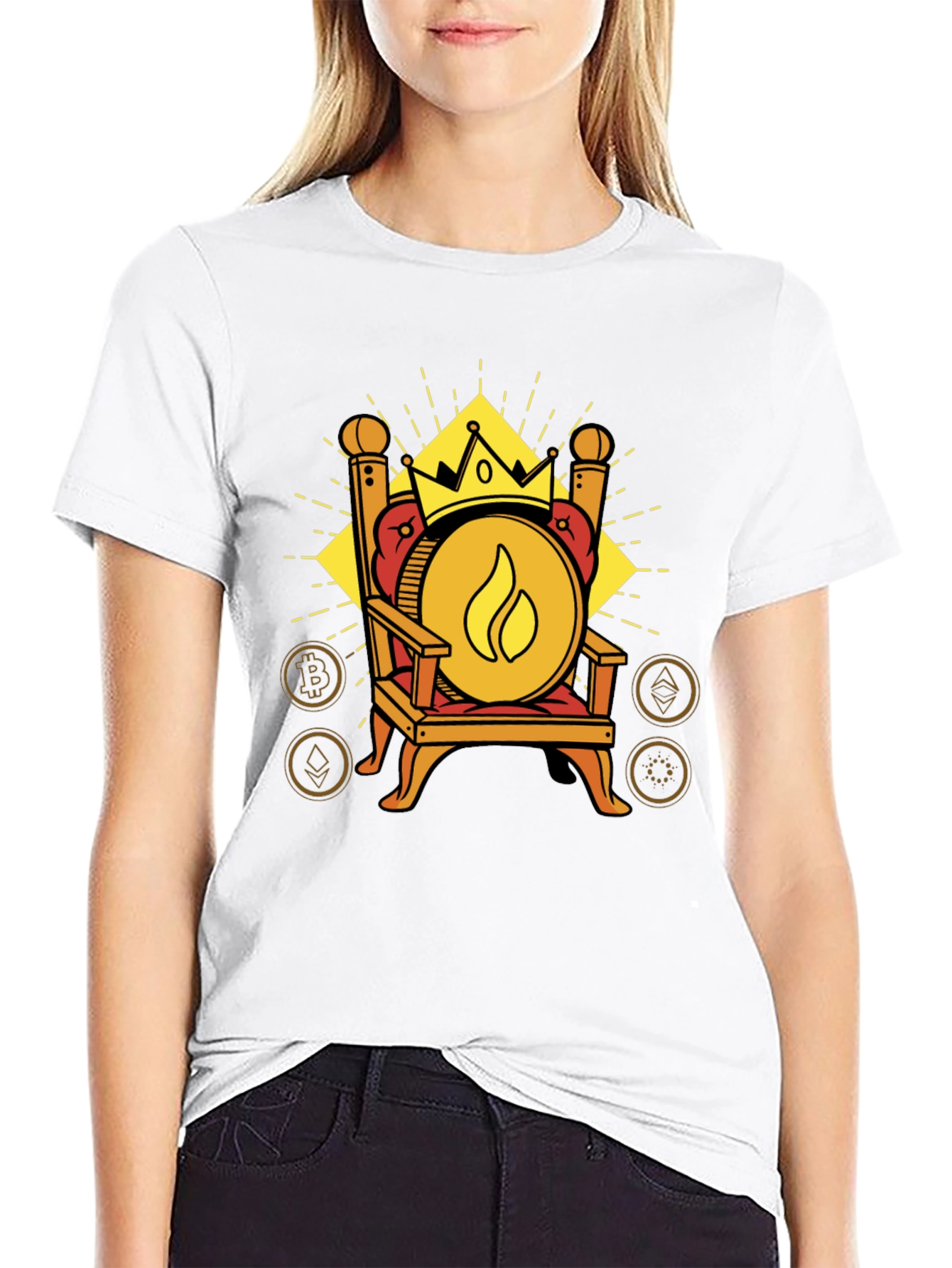Crypto King T-Shirt - Throne of Digital Currency