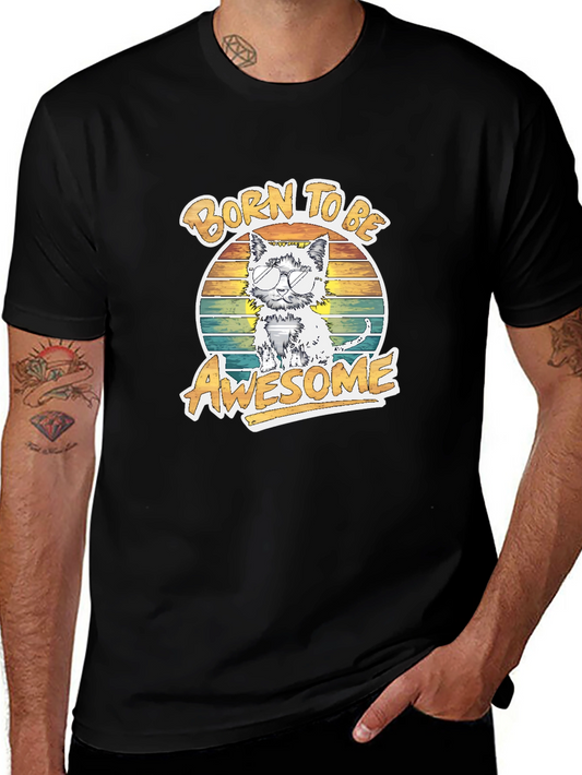 Born To Be Awesome Cat T-Shirt