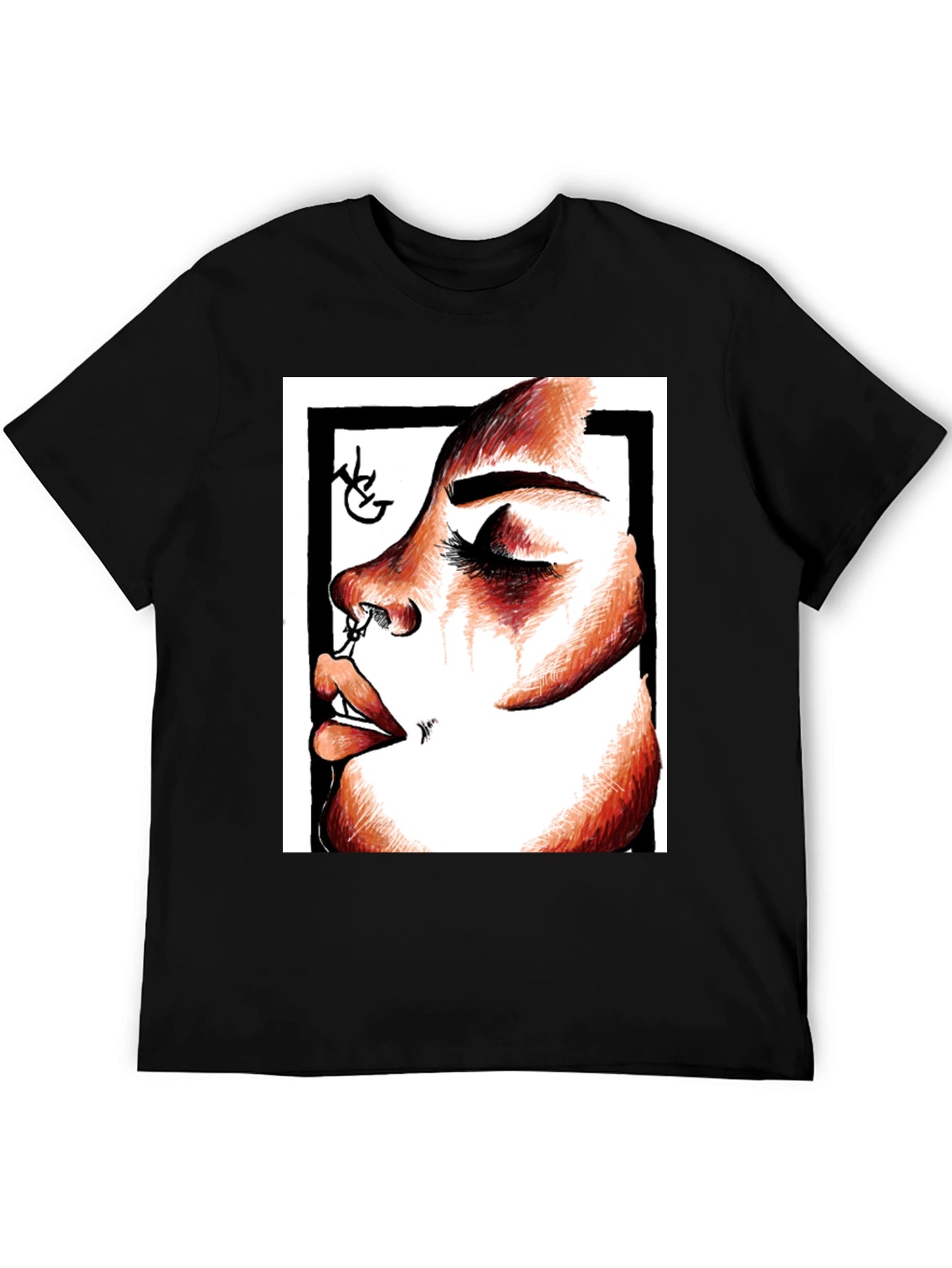 Graphic Tee: Bold Face Portrait T-Shirt