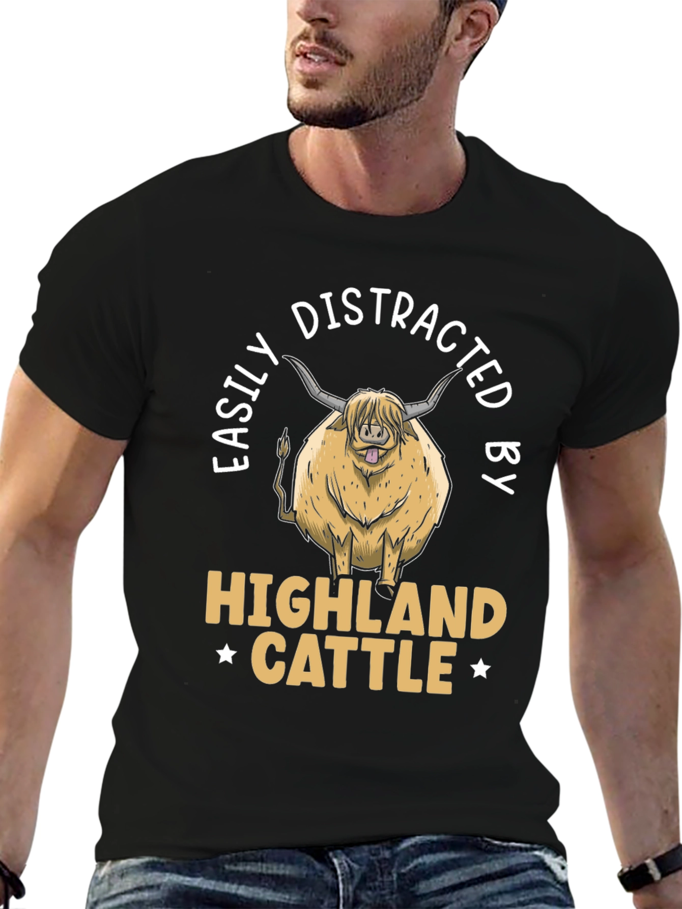 Easily Distracted By Highland Cattle T-Shirt
