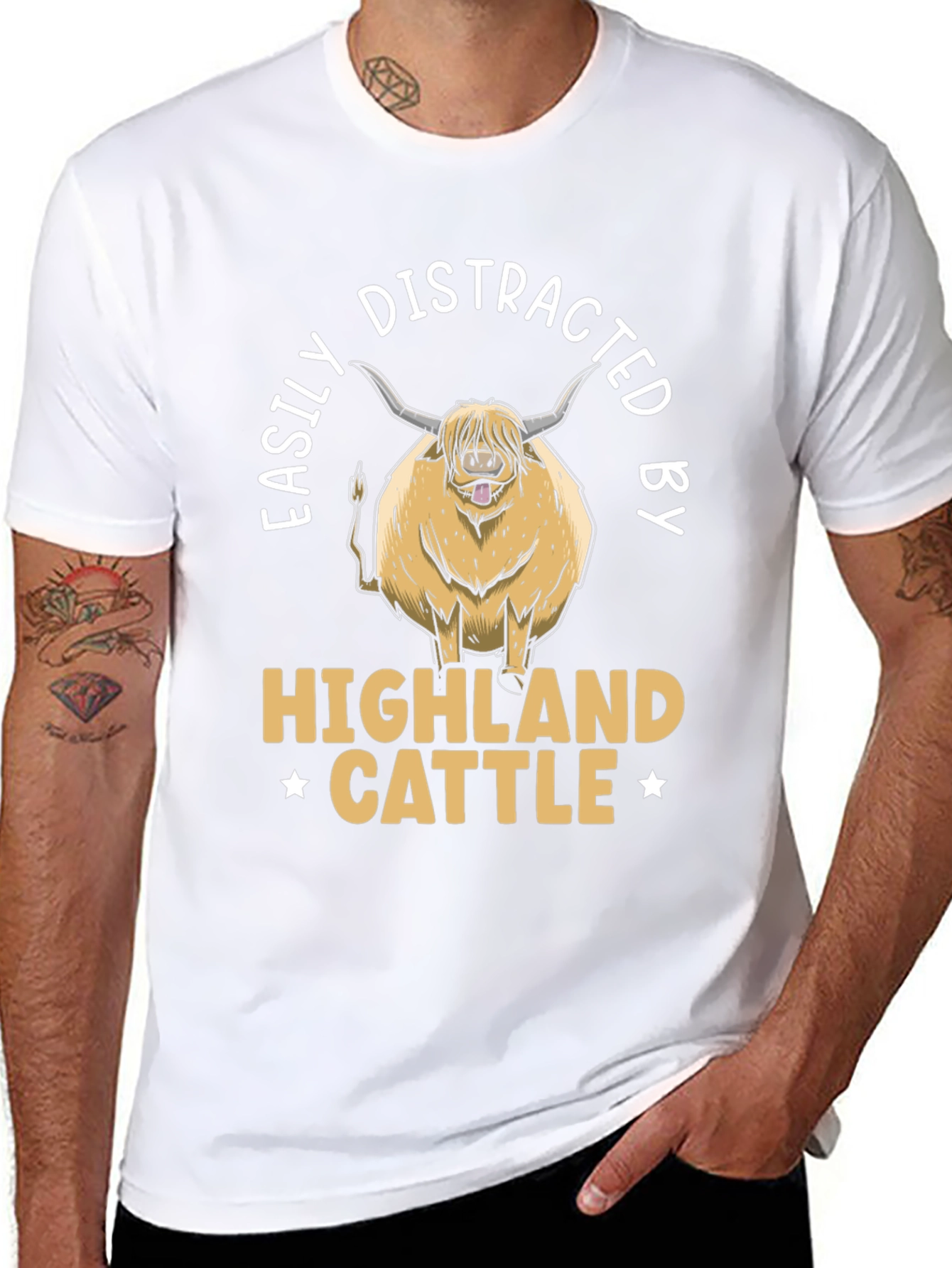 Easily Distracted By Highland Cattle T-Shirt