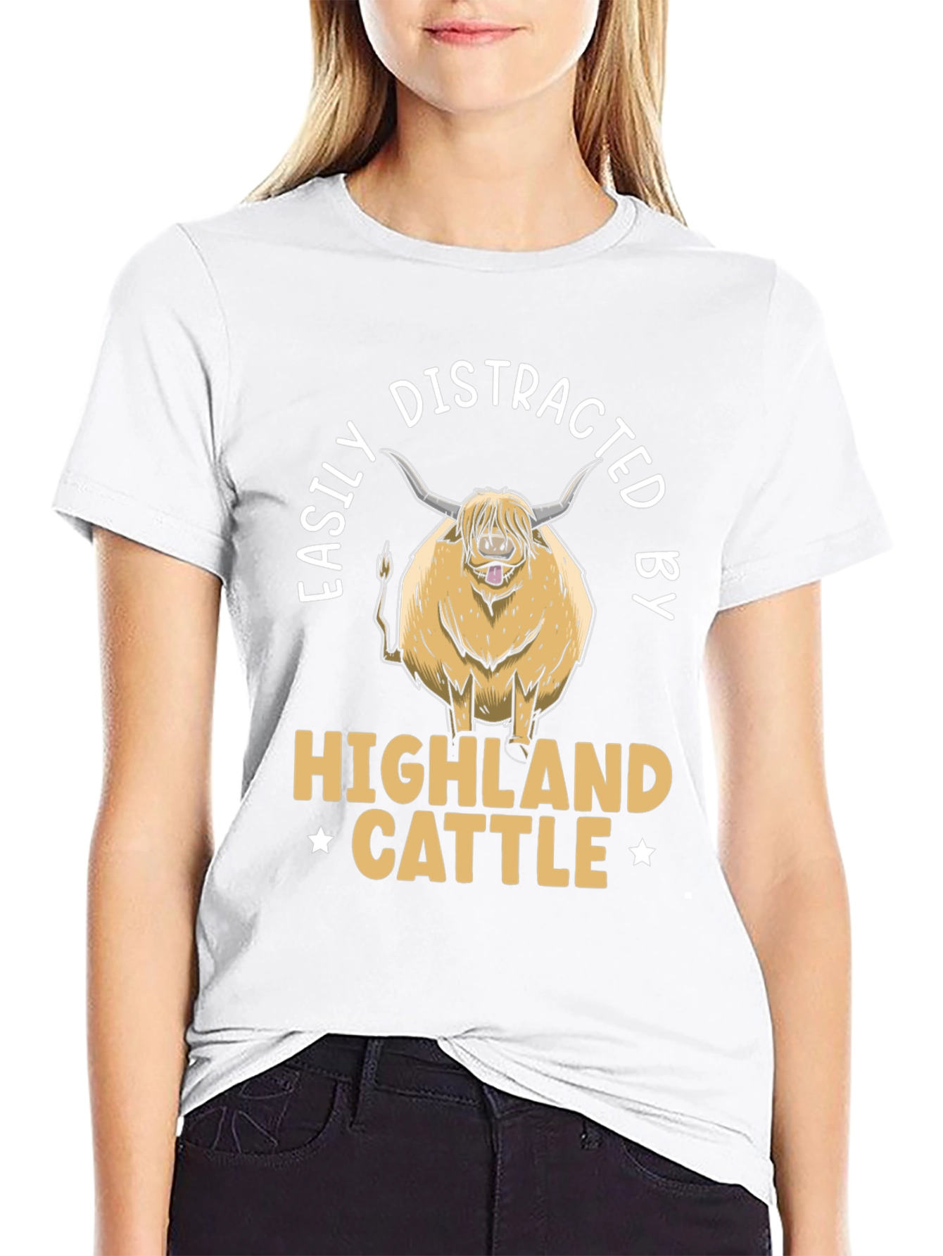 Easily Distracted By Highland Cattle T-Shirt