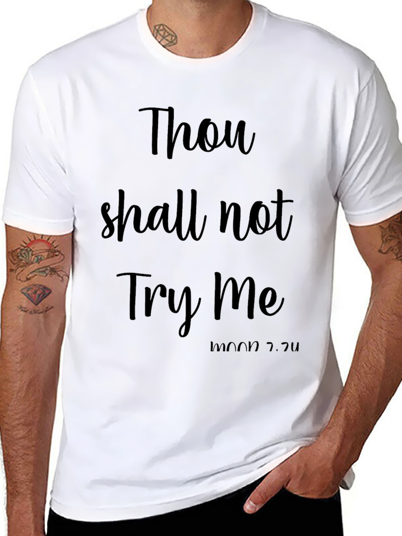 Thou Shall Not Try Me Funny Black T-Shirt