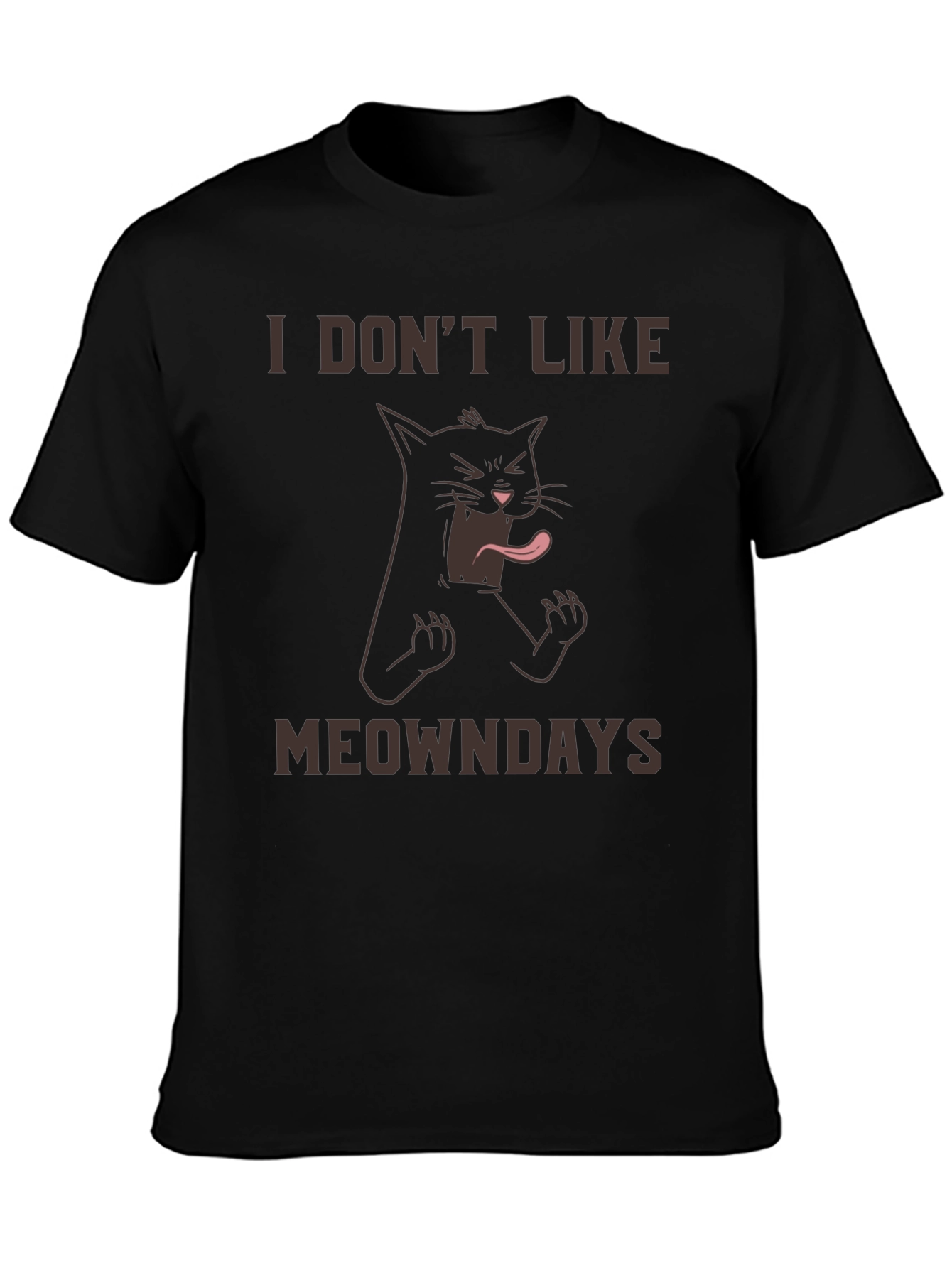 I Dont Like Meowndays Black T-Shirt