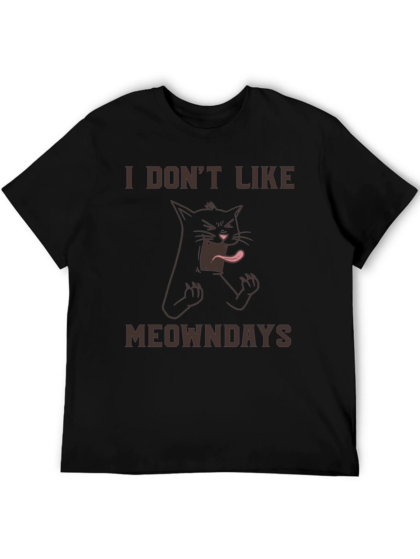 I Dont Like Meowndays Black T-Shirt