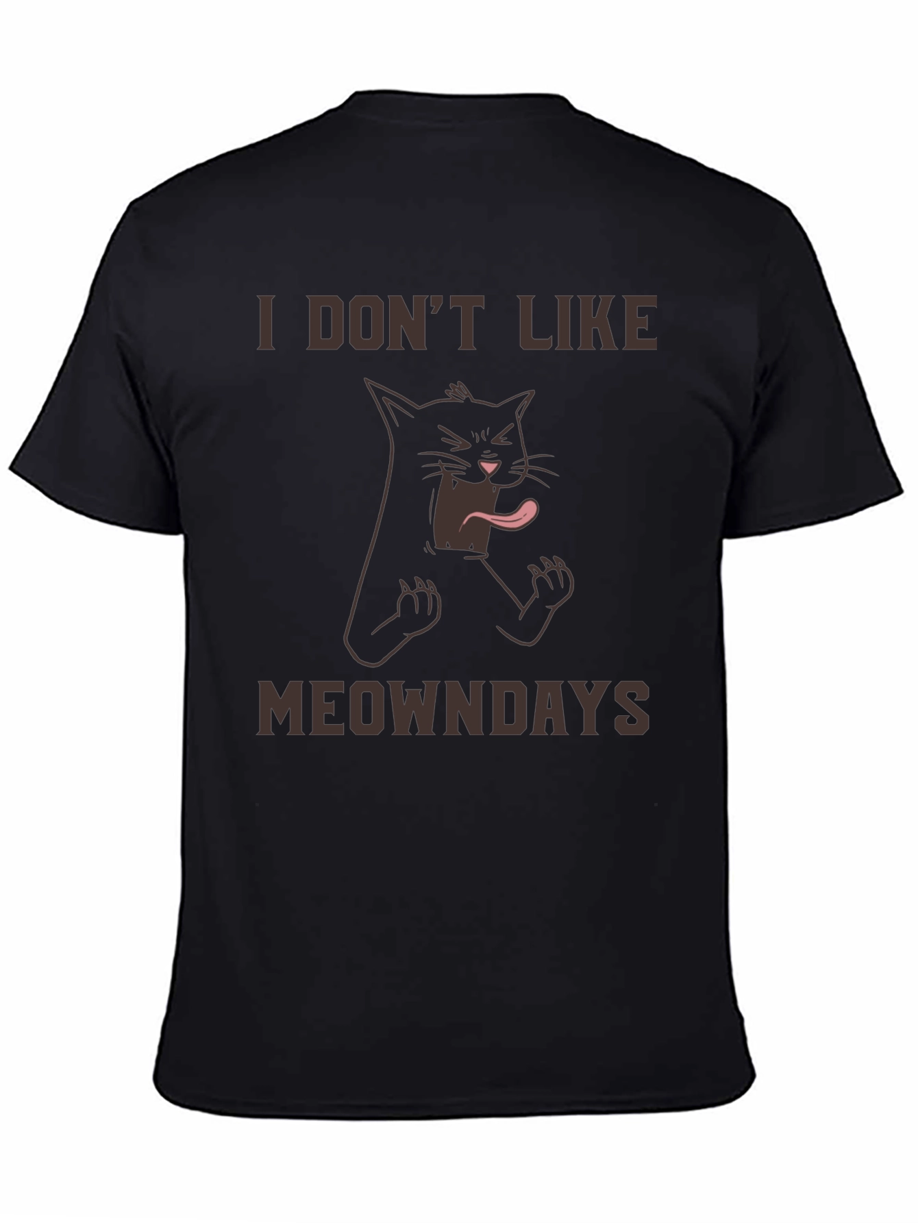 I Dont Like Meowndays Black T-Shirt