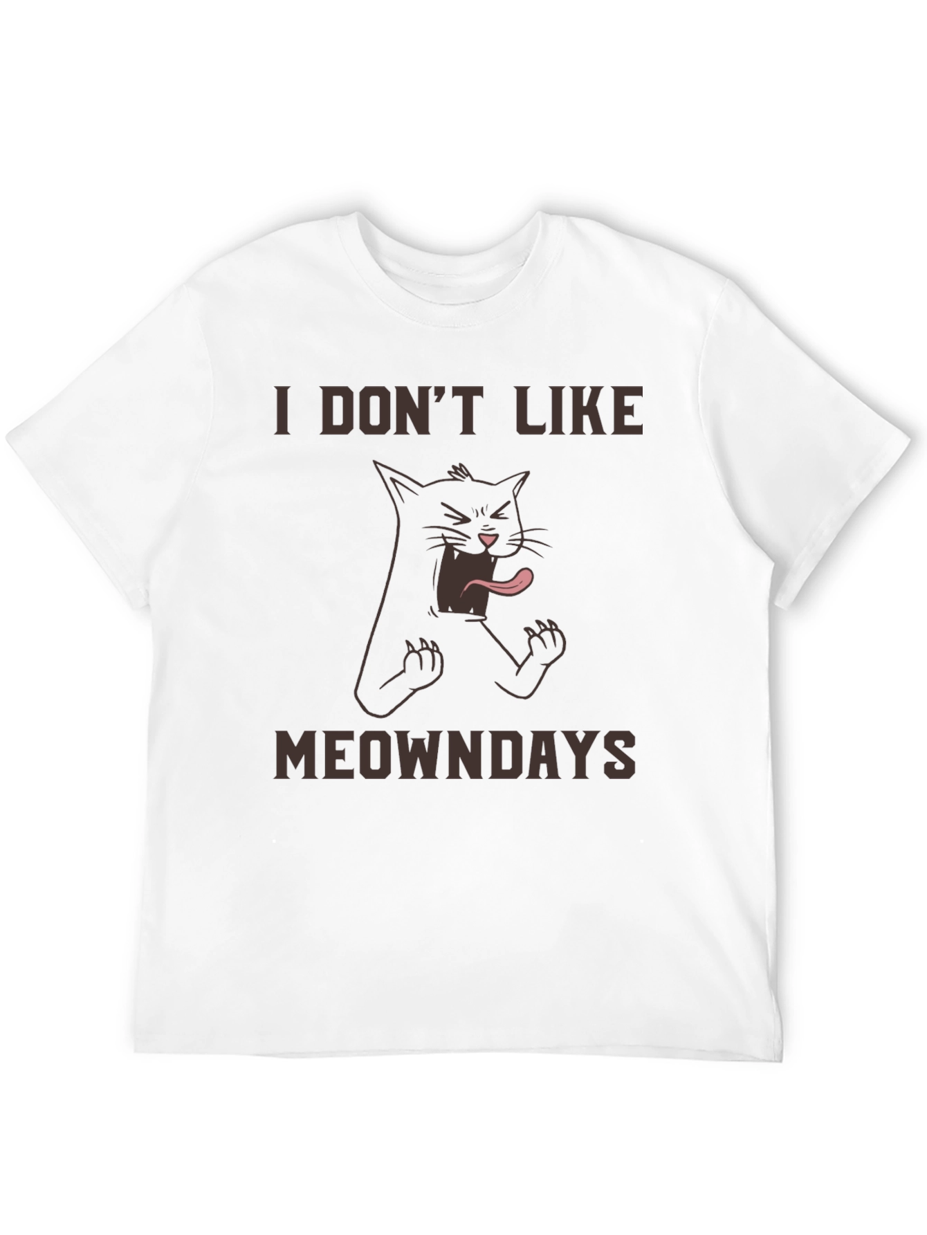 I Dont Like Meowndays Black T-Shirt