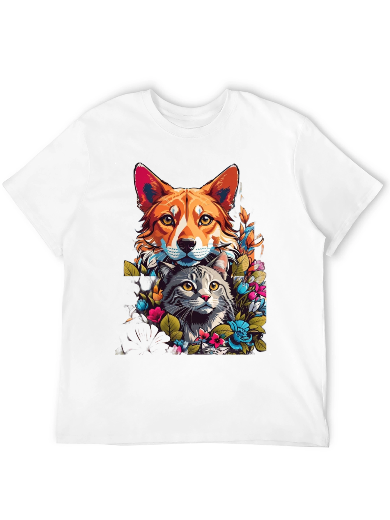 Dog & Cat Floral Graphic Tee