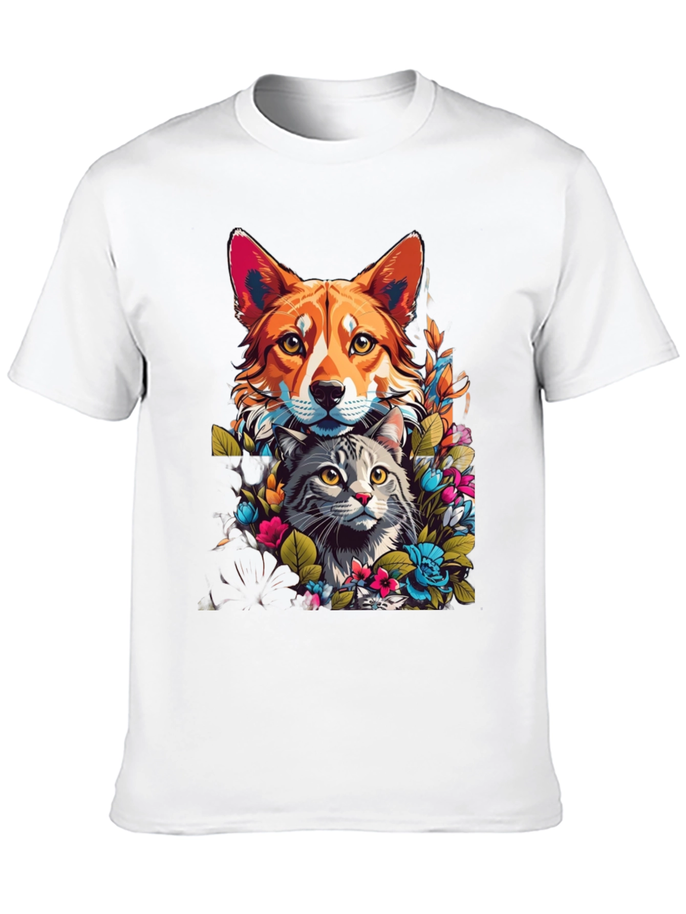 Dog & Cat Floral Graphic Tee