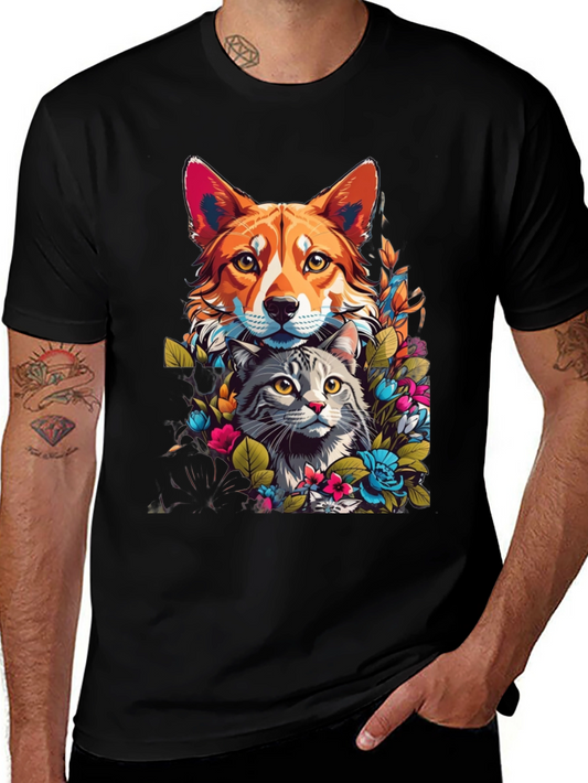 Dog & Cat Floral Graphic Tee