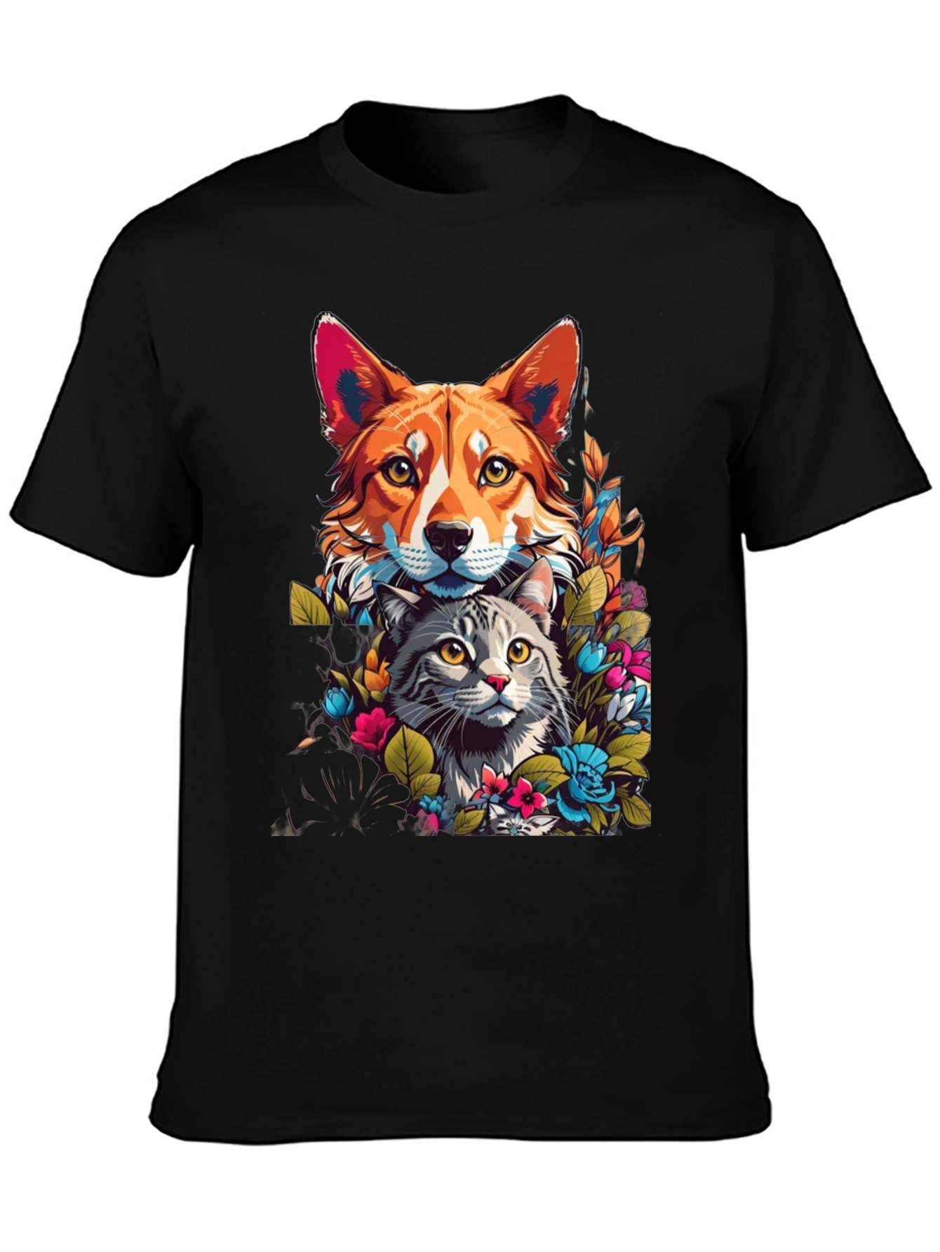 Dog & Cat Floral Graphic Tee