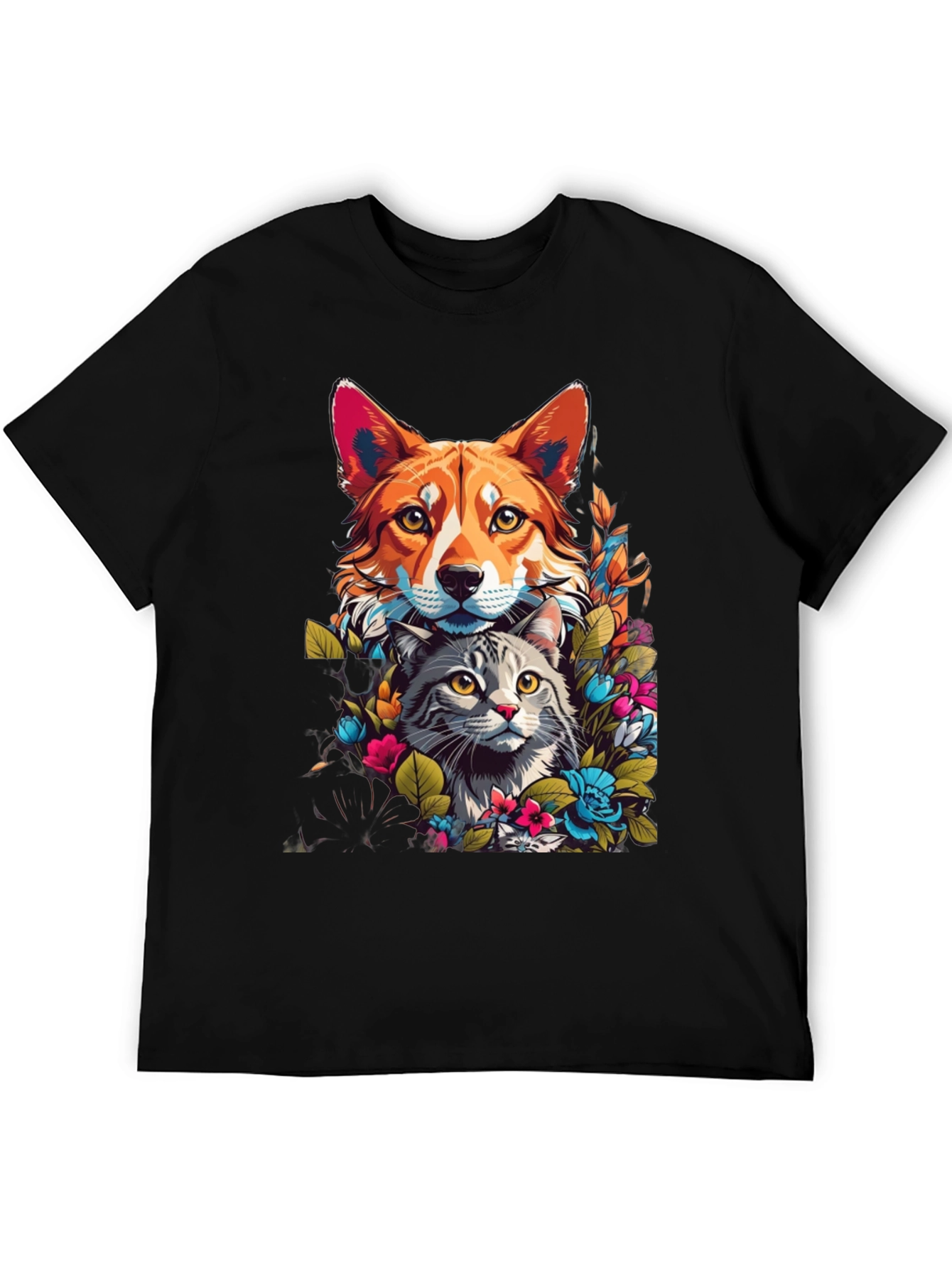 Dog & Cat Floral Graphic Tee
