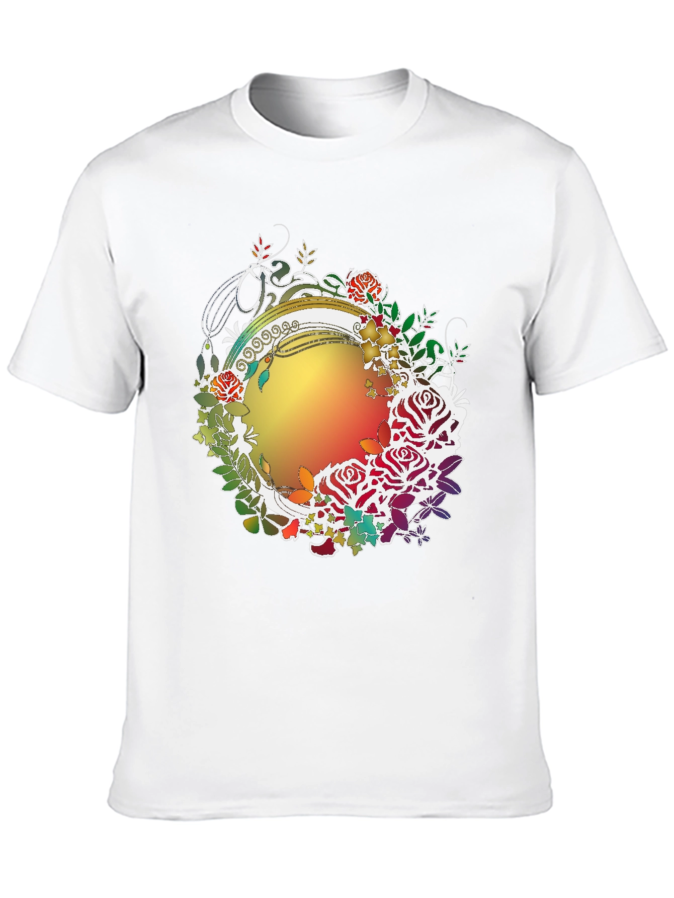 Floral Circle Graphic Print T-Shirt