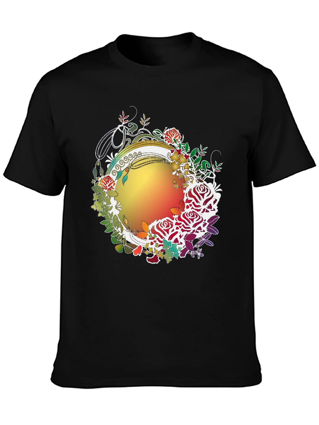 Floral Circle Graphic Print T-Shirt