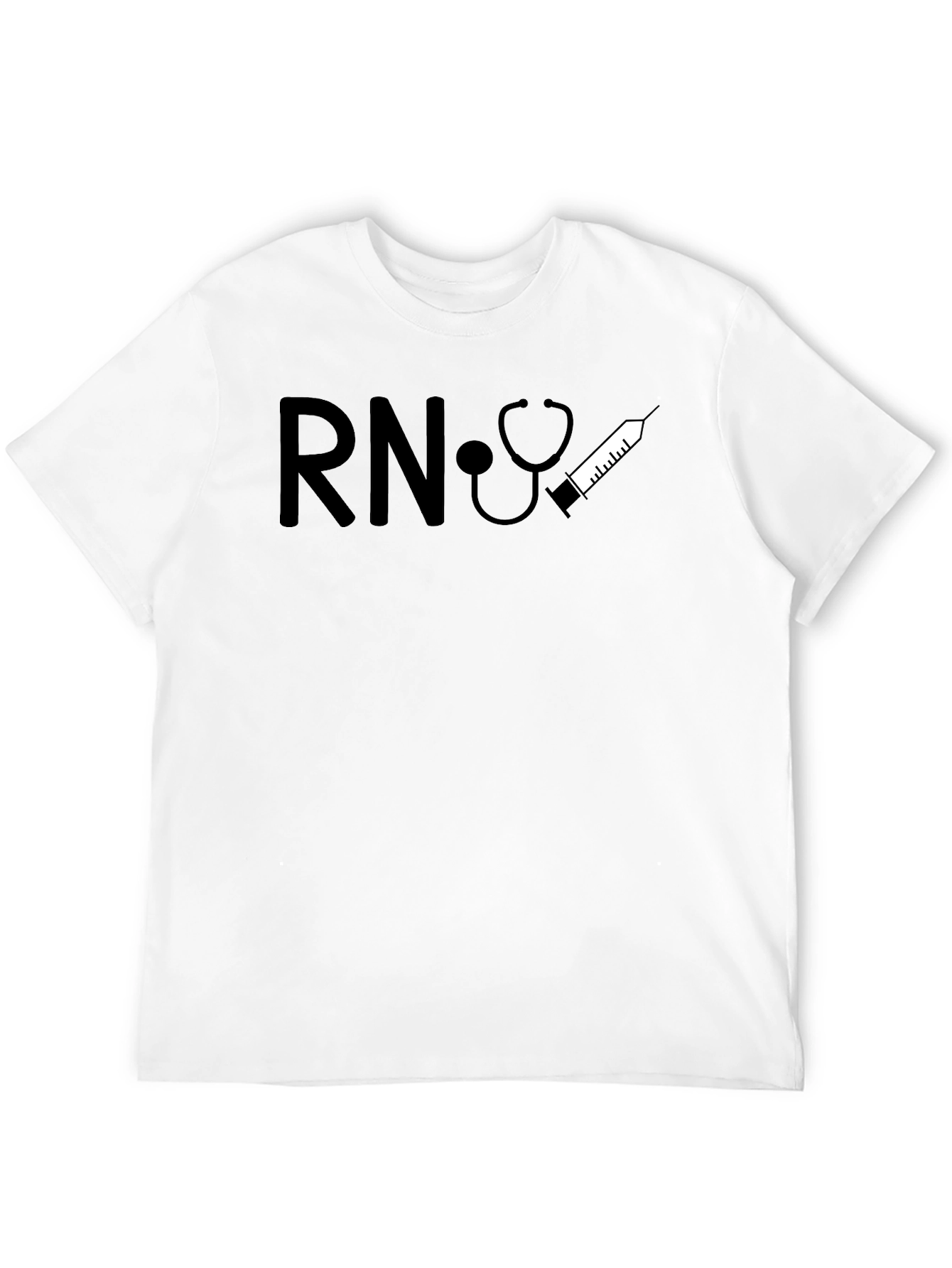 RN Nurse Stethoscope Syringe Graphic T-Shirt