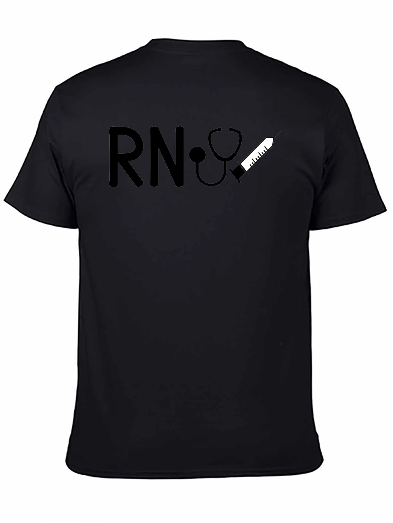 RN Nurse Stethoscope Syringe Graphic T-Shirt