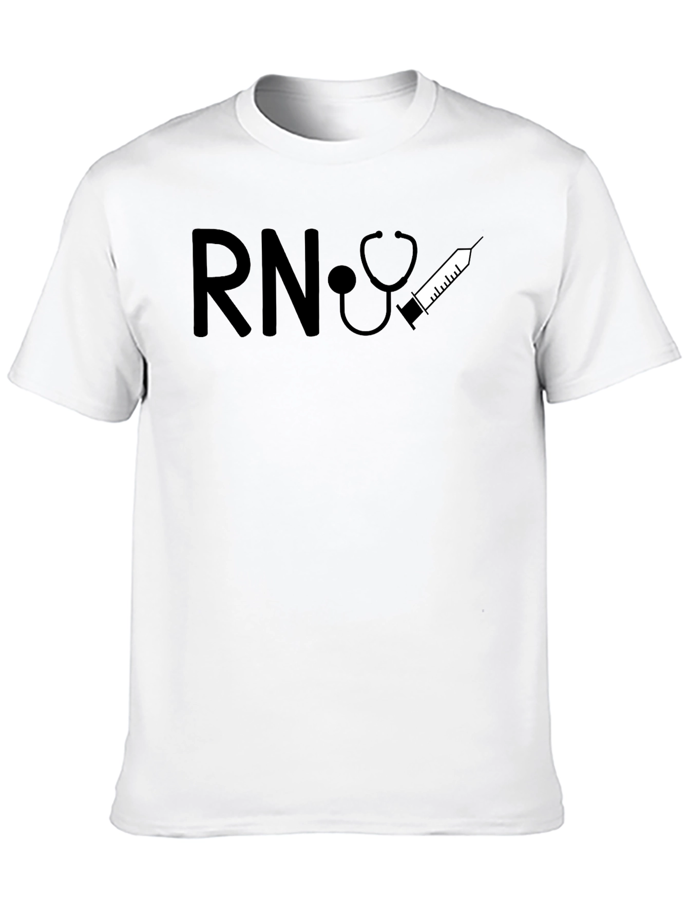 RN Nurse Stethoscope Syringe Graphic T-Shirt