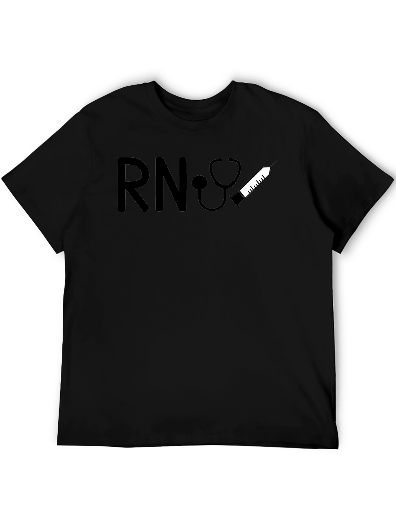 RN Nurse Stethoscope Syringe Graphic T-Shirt