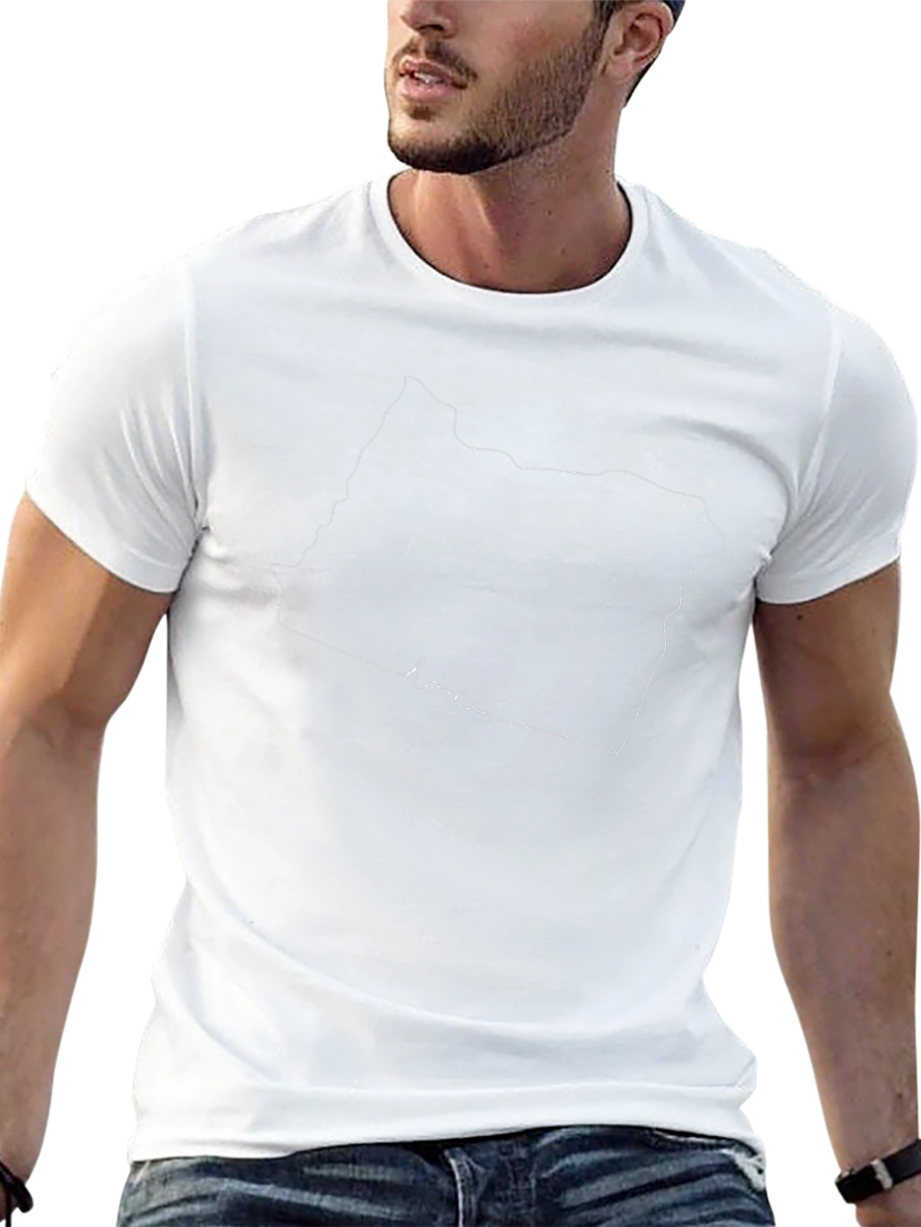 Oregon Home State Outline T-Shirt - Black