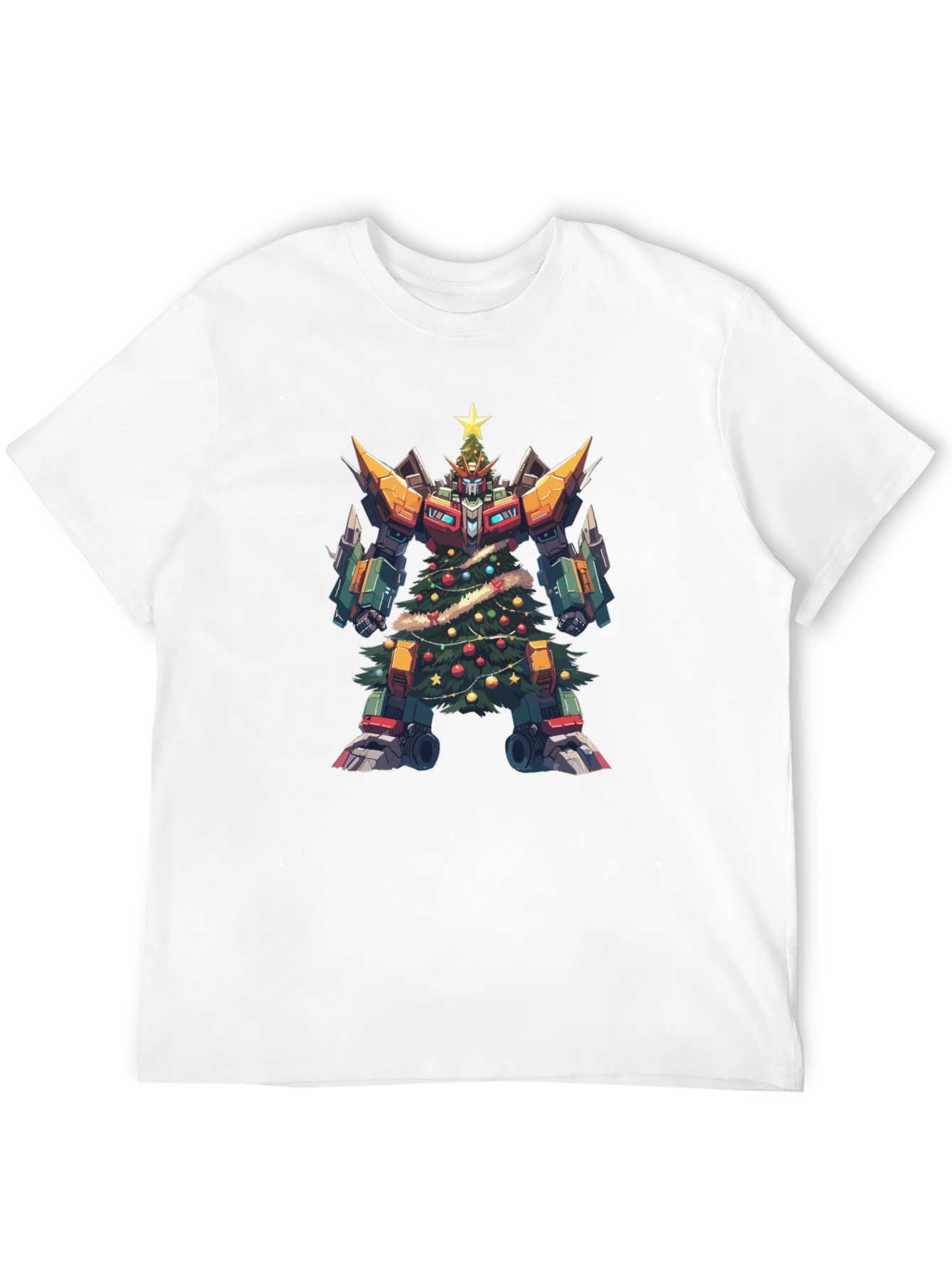 Christmas Robot T-Shirt - Festive Sci-Fi Style