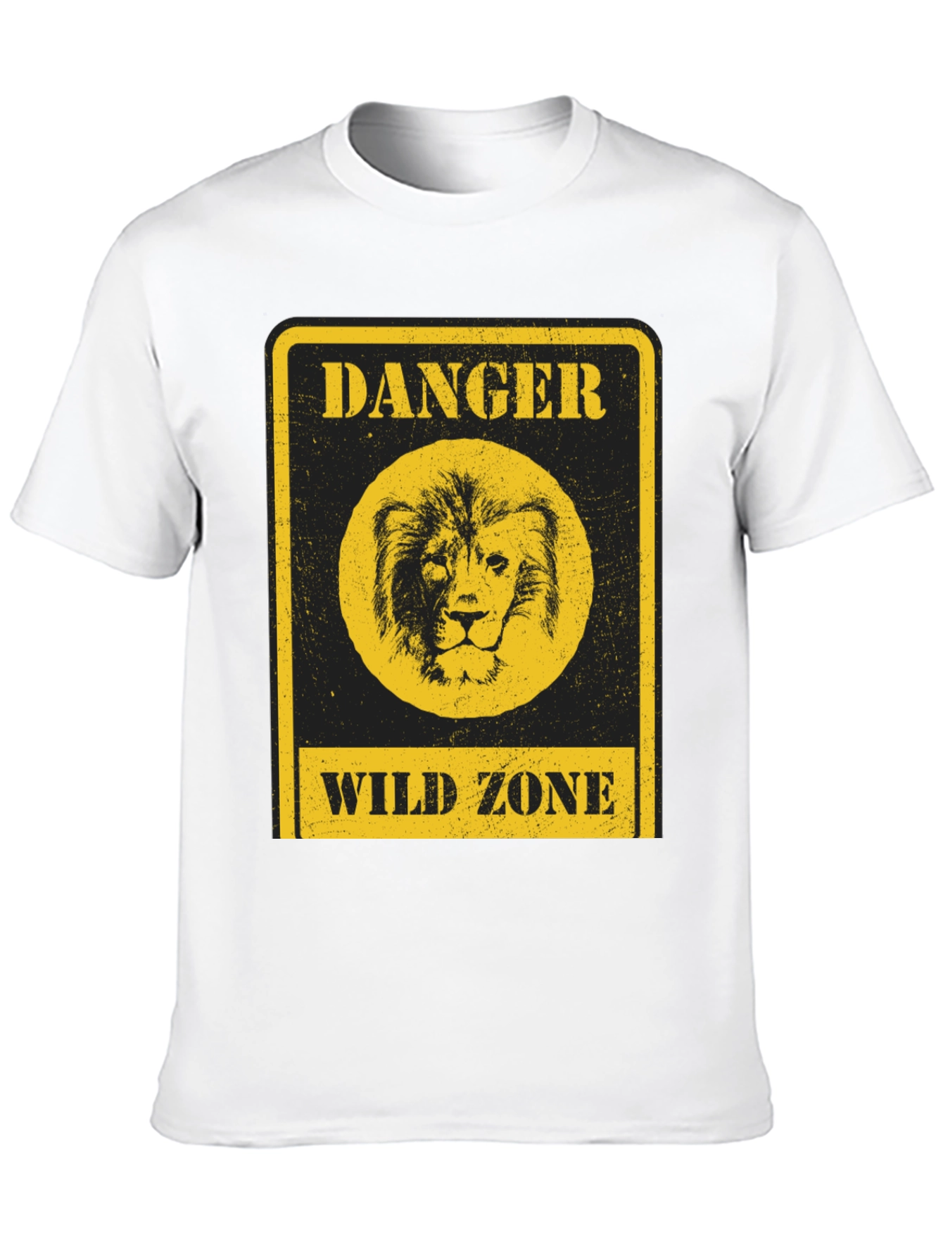 Danger Wild Zone Lion Graphic Tee - Black