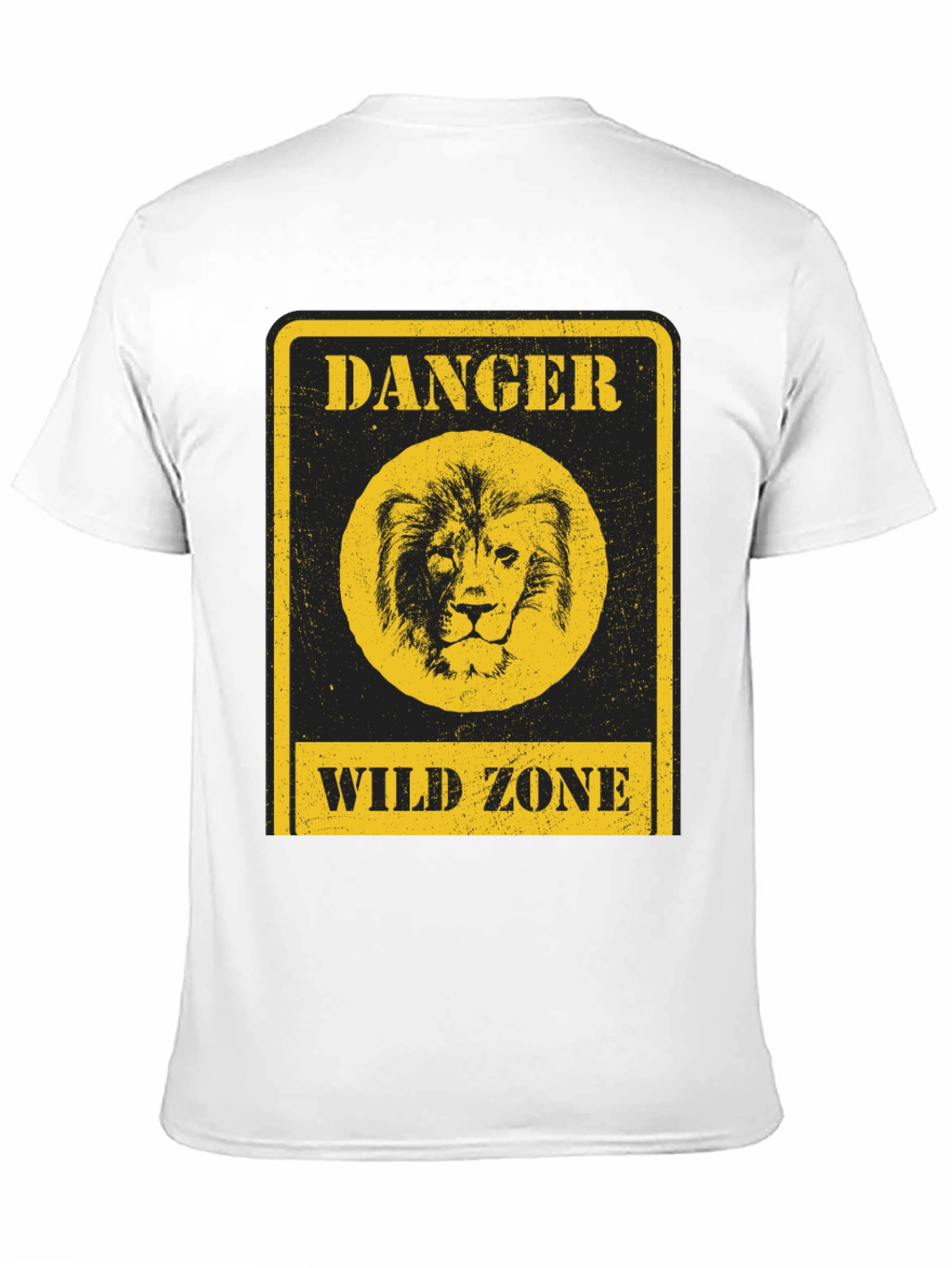 Danger Wild Zone Lion Graphic Tee - Black