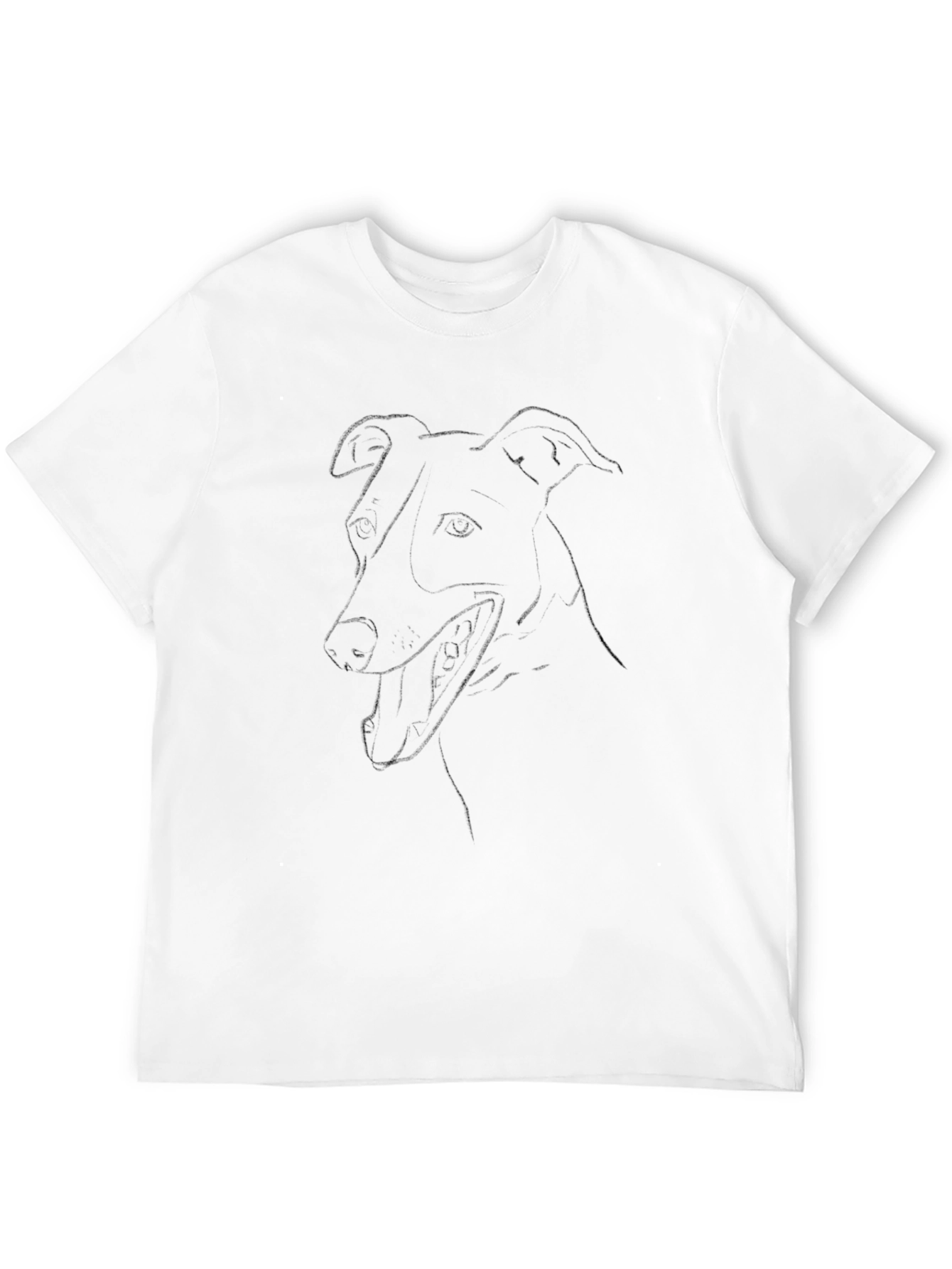Dog Line Art Tee - Black Graphic T-Shirt