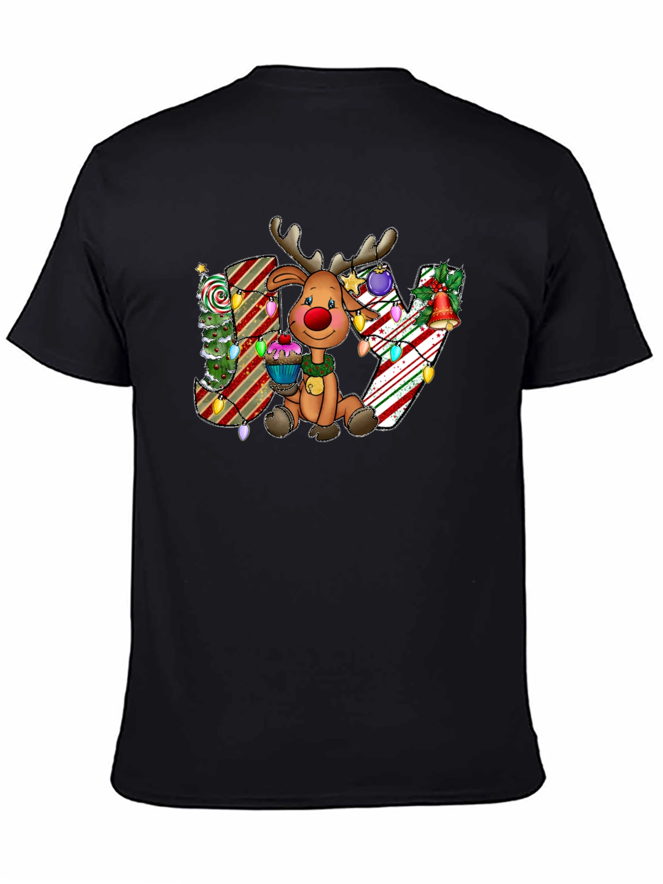 Festive Reindeer JOY Christmas Graphic Tee