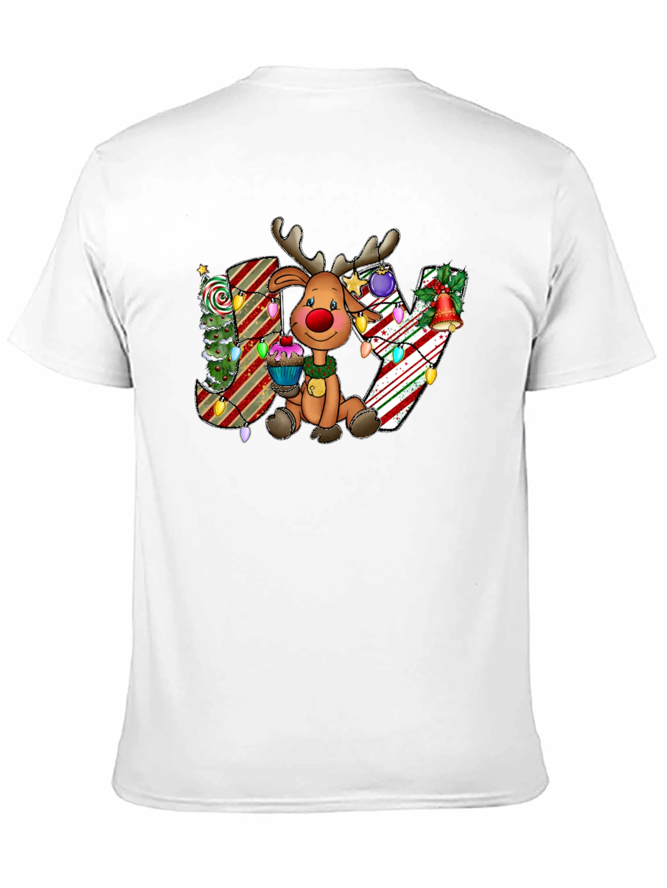 Festive Reindeer JOY Christmas Graphic Tee